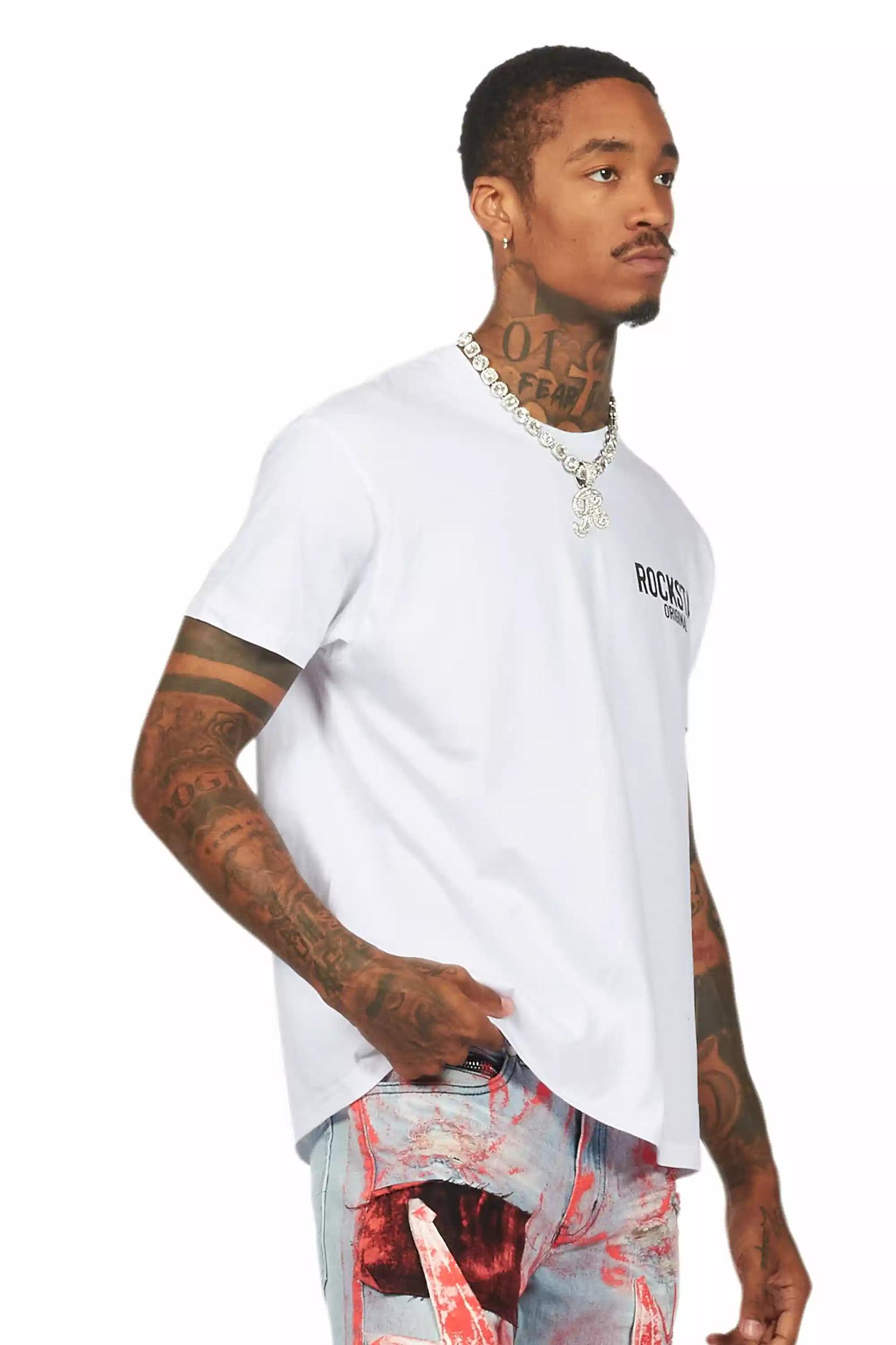 Sana White/Black Graphic T-Shirt Male Product Image