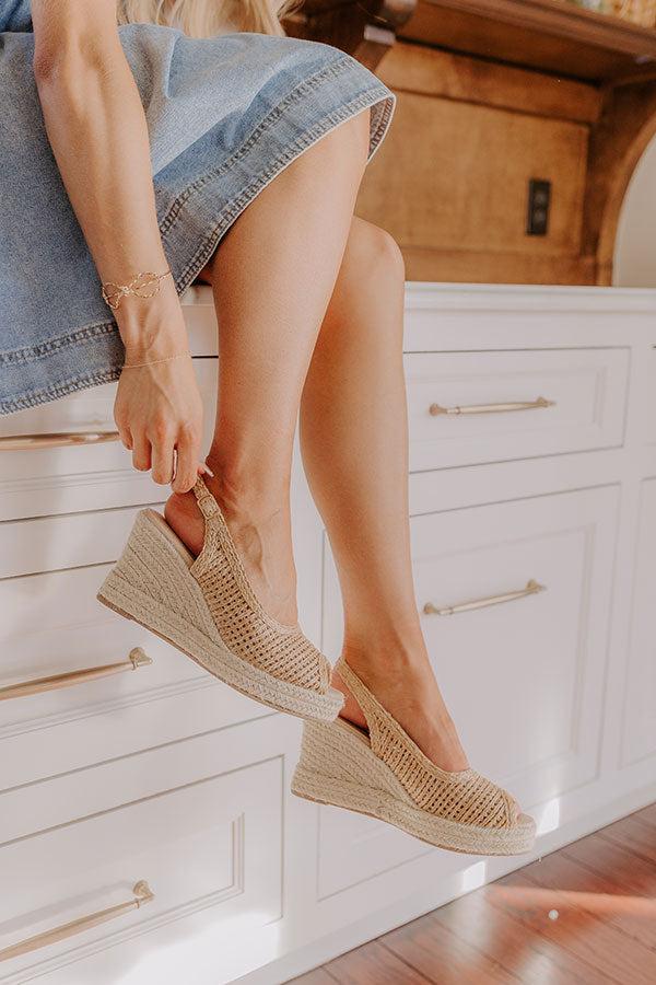 The Vivian Woven Wedge In Tan Product Image