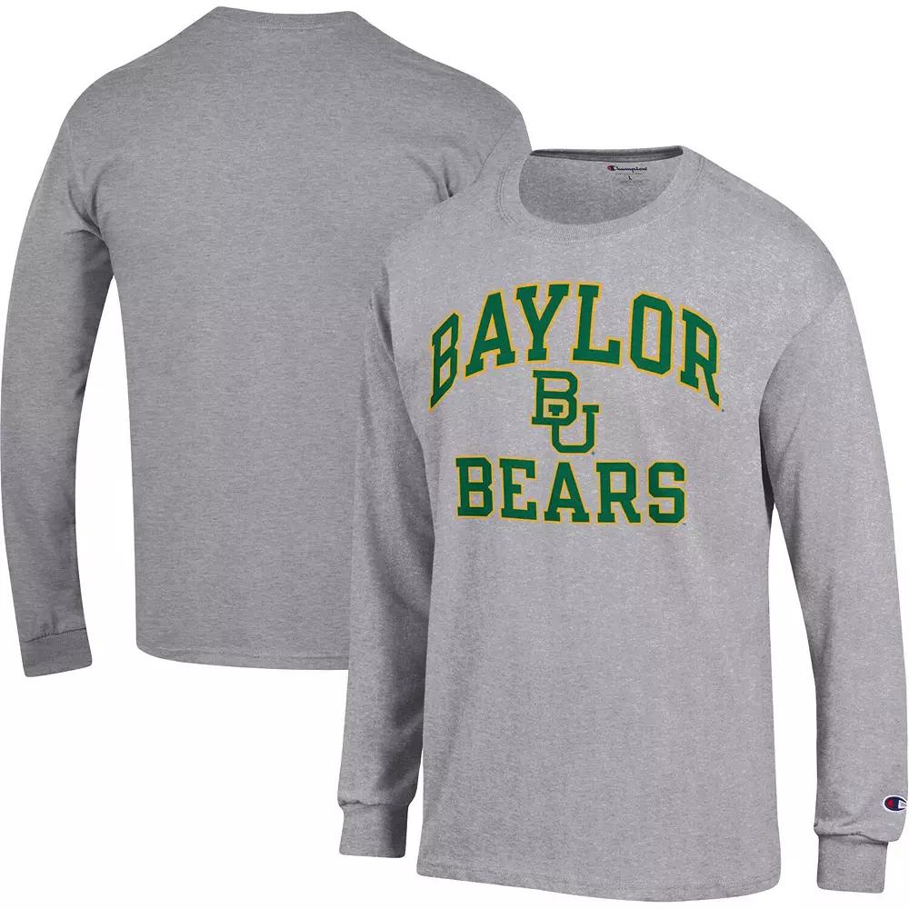 Men's Champion Heather Gray Baylor Bears High Motor Long Sleeve T-Shirt, Size: 2XL, Bay Grey Product Image