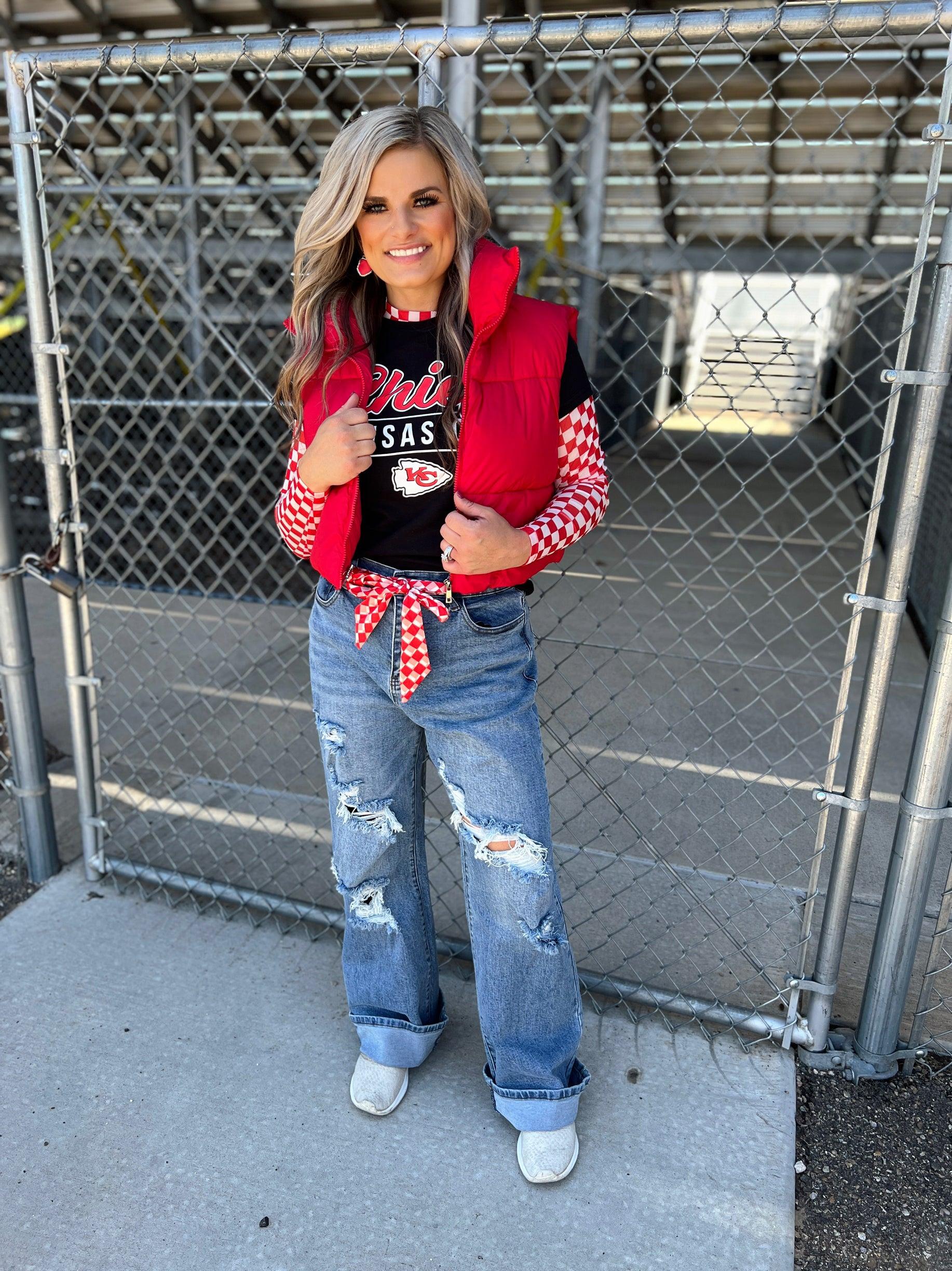 Sterling Kreek Pep Rally Red Mesh Top Product Image