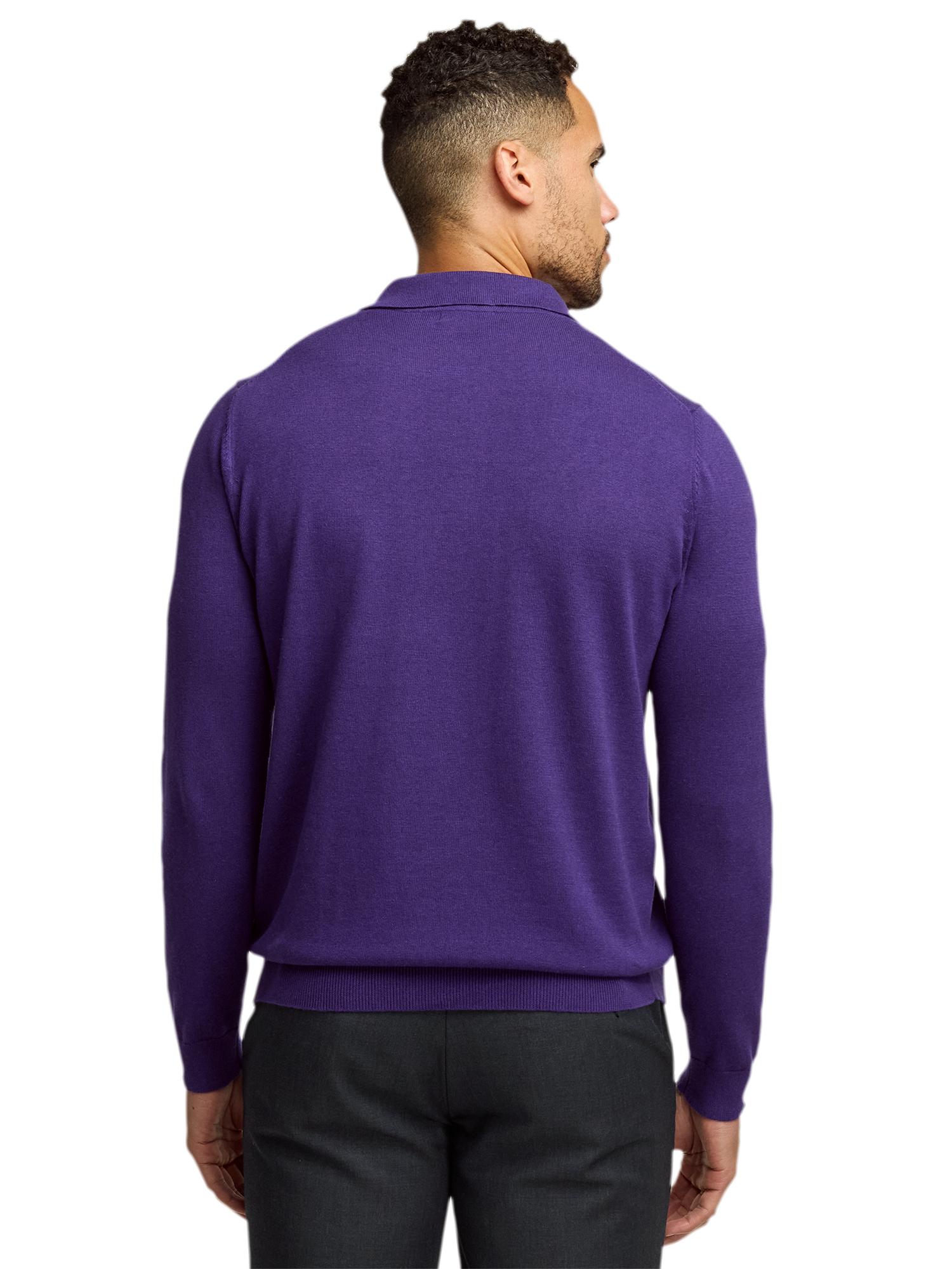 Supima Cotton Three Button Polo - Plum Product Image