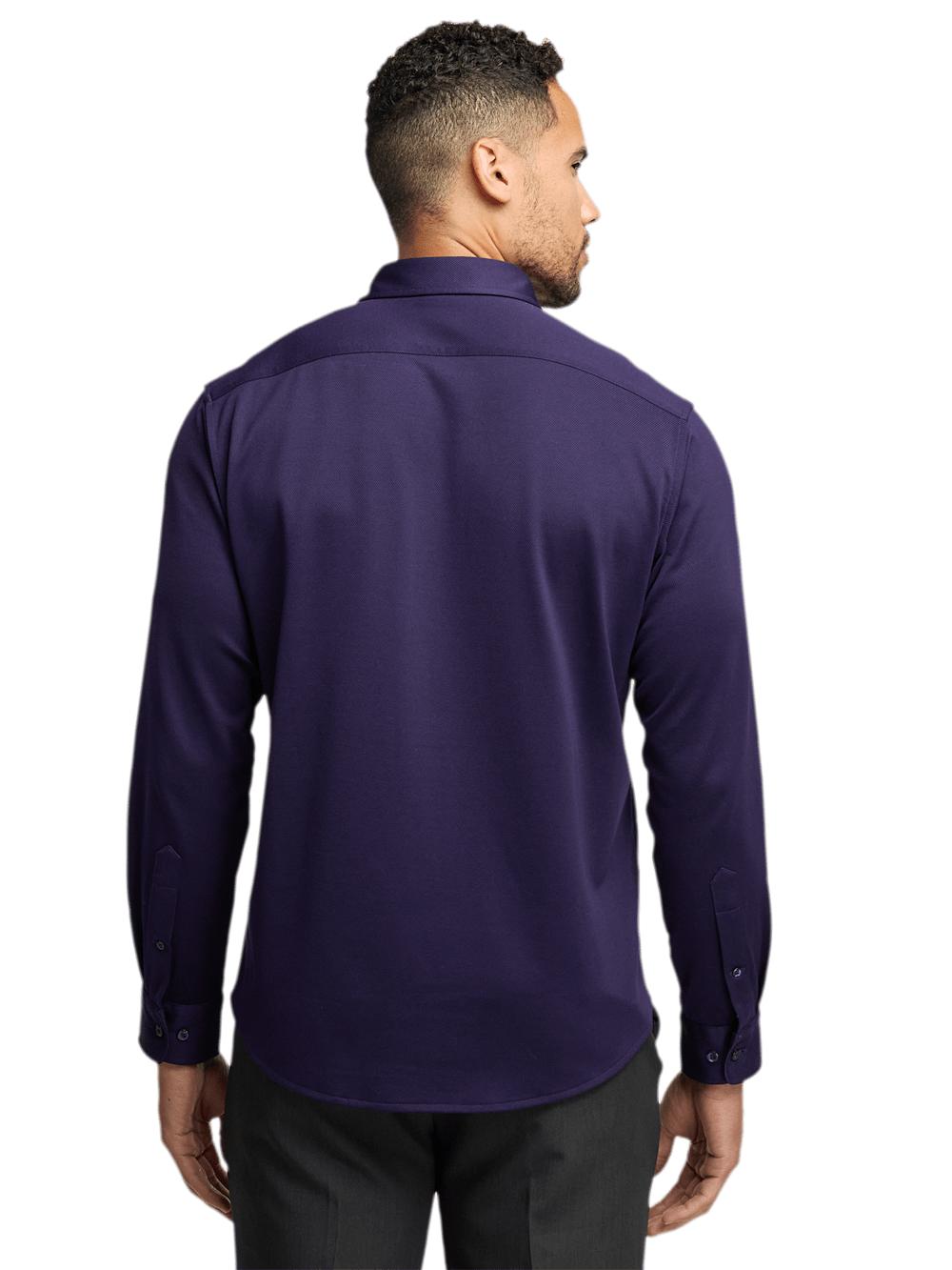 Cotton Blend Button Front Polo - Purple Product Image