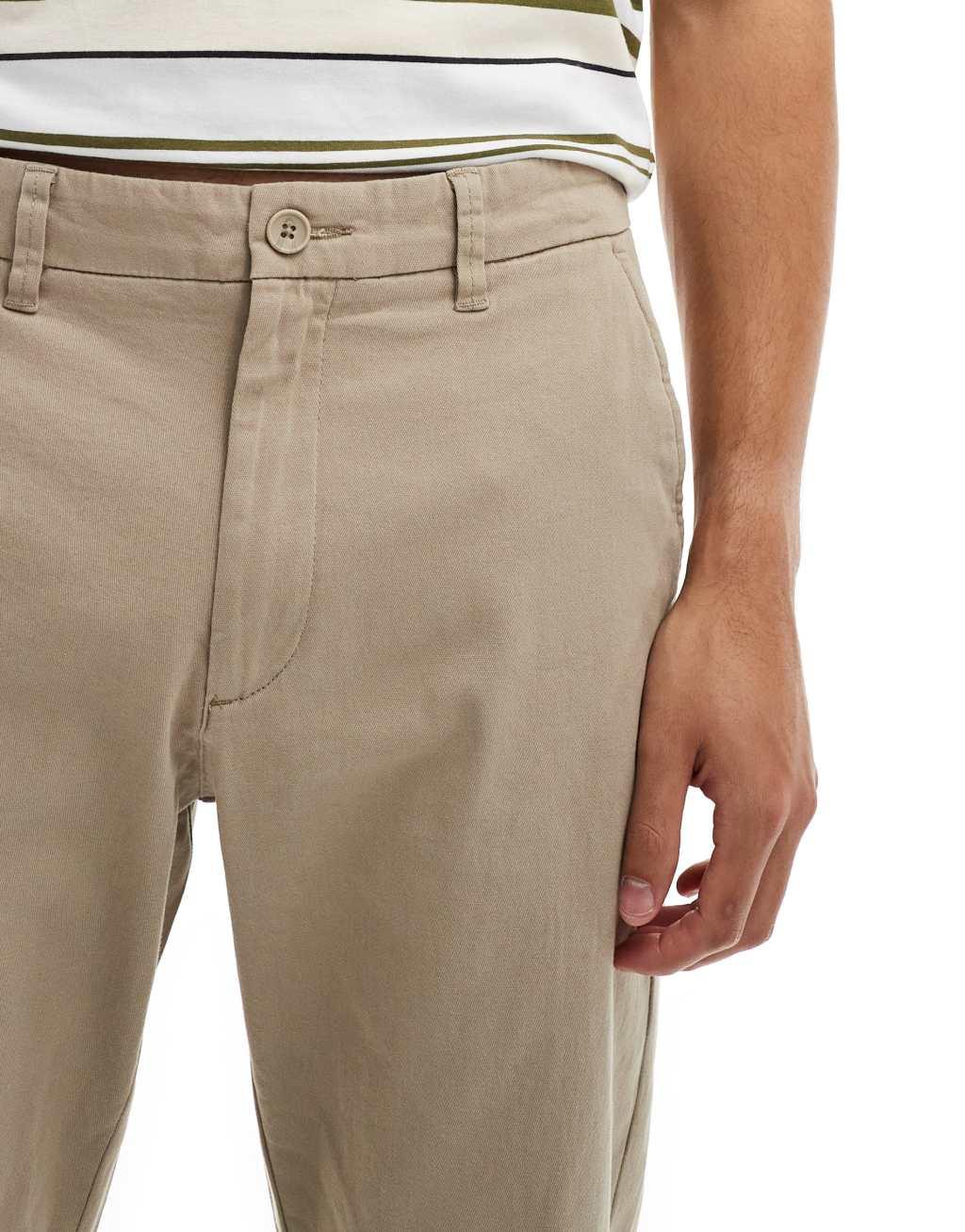 Only & Sons straight fit chinos in beige Product Image