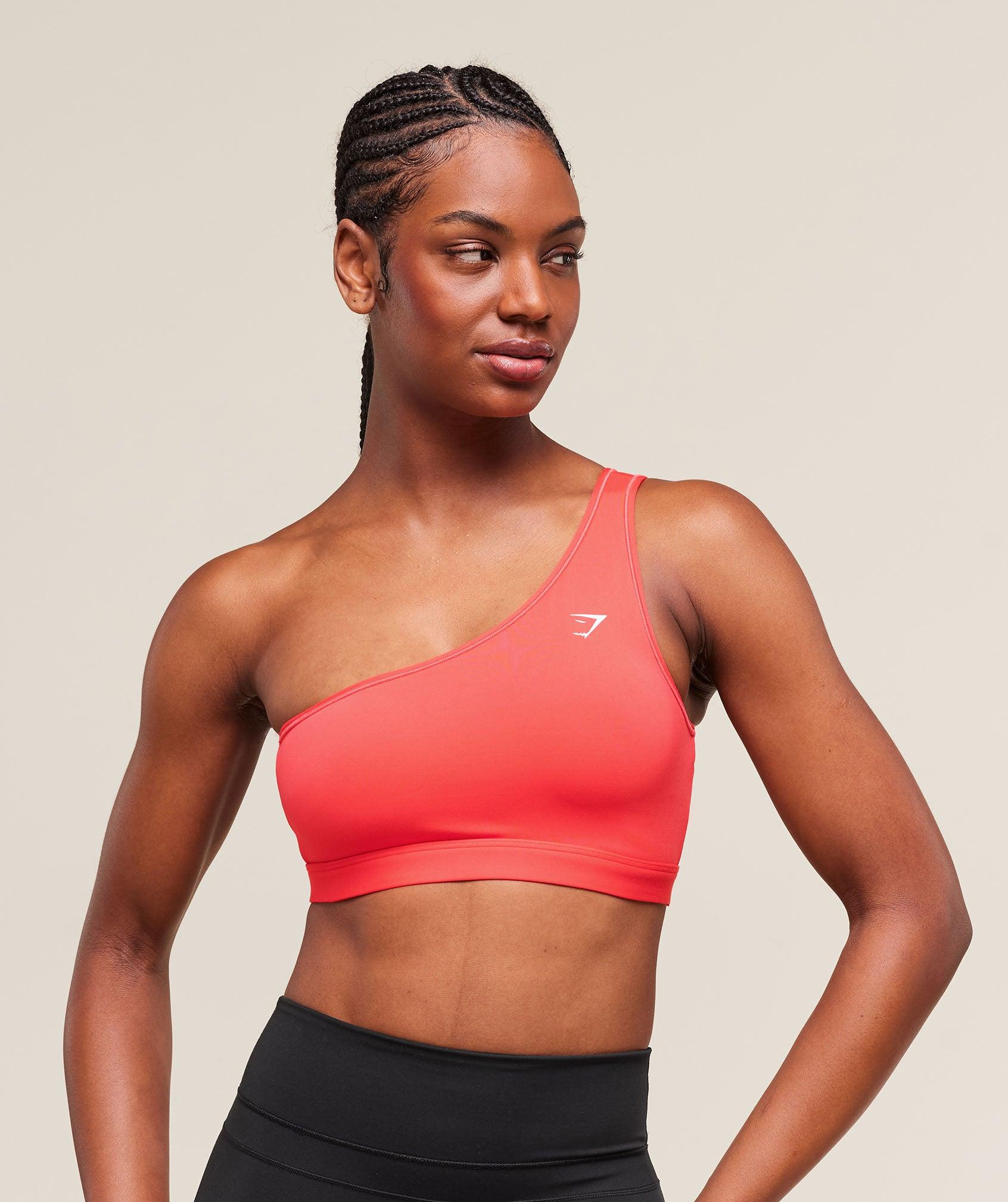 Gymshark Asymmetric Sports Bra - Coral Red Female Product Image
