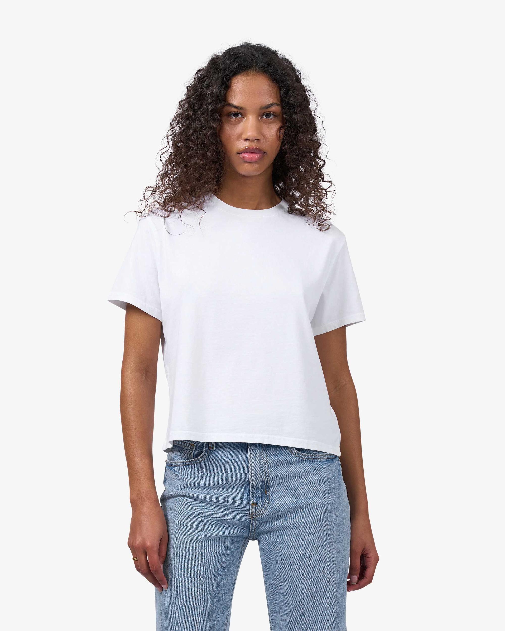 Organic Boxy Crop Tee - Faded Black Product Image