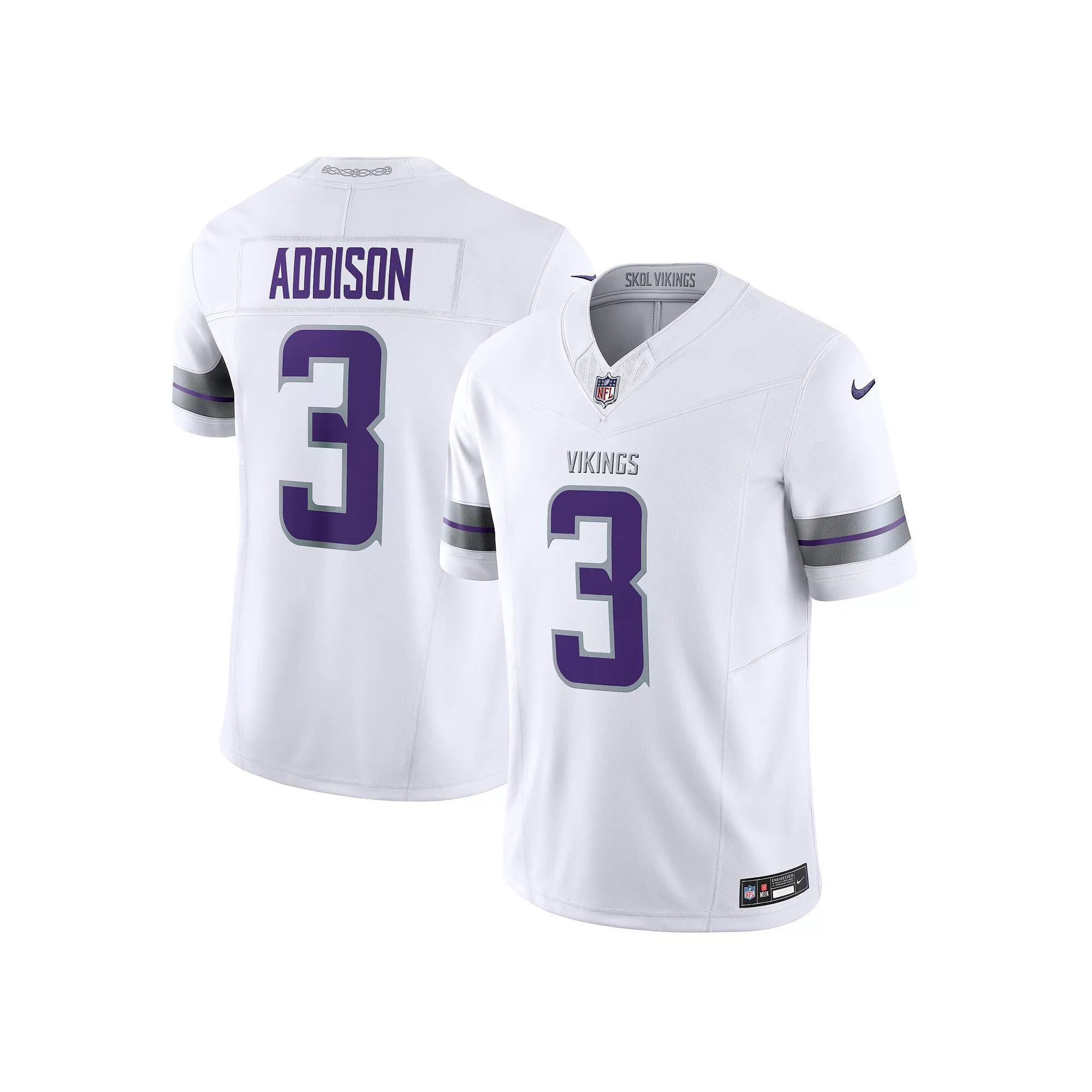 Men's Nike Jordan Addison White Minnesota Vikings Alternate Vapor F.U.S.E. Limited Jersey, Size: 2XL Product Image