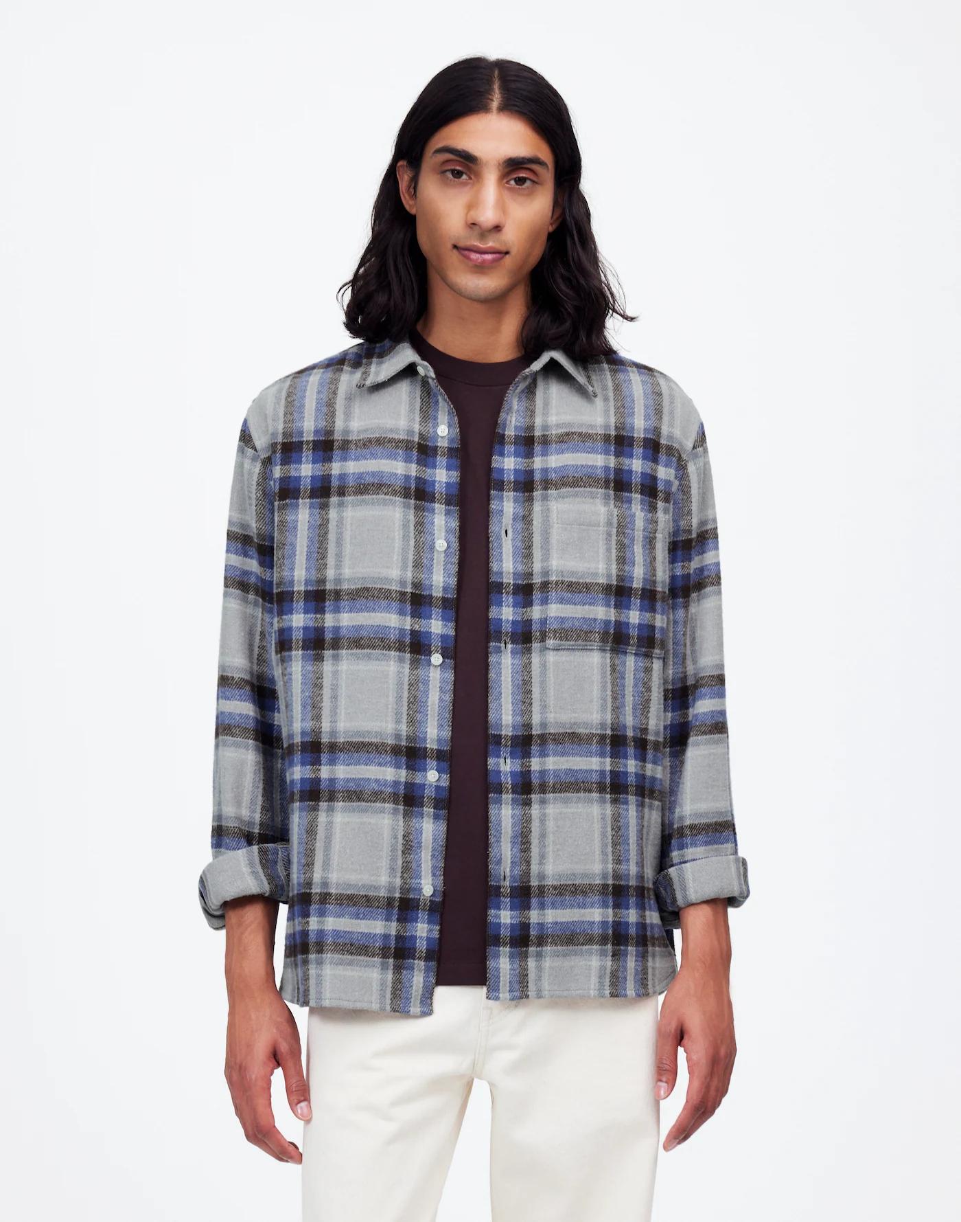 Brushed Flannel Easy Long-Sleeve Shirt Product Image