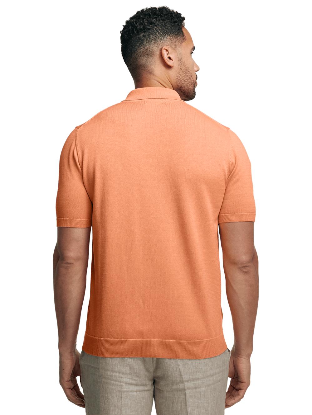 Supima Cotton Three Button Polo - Coral Product Image