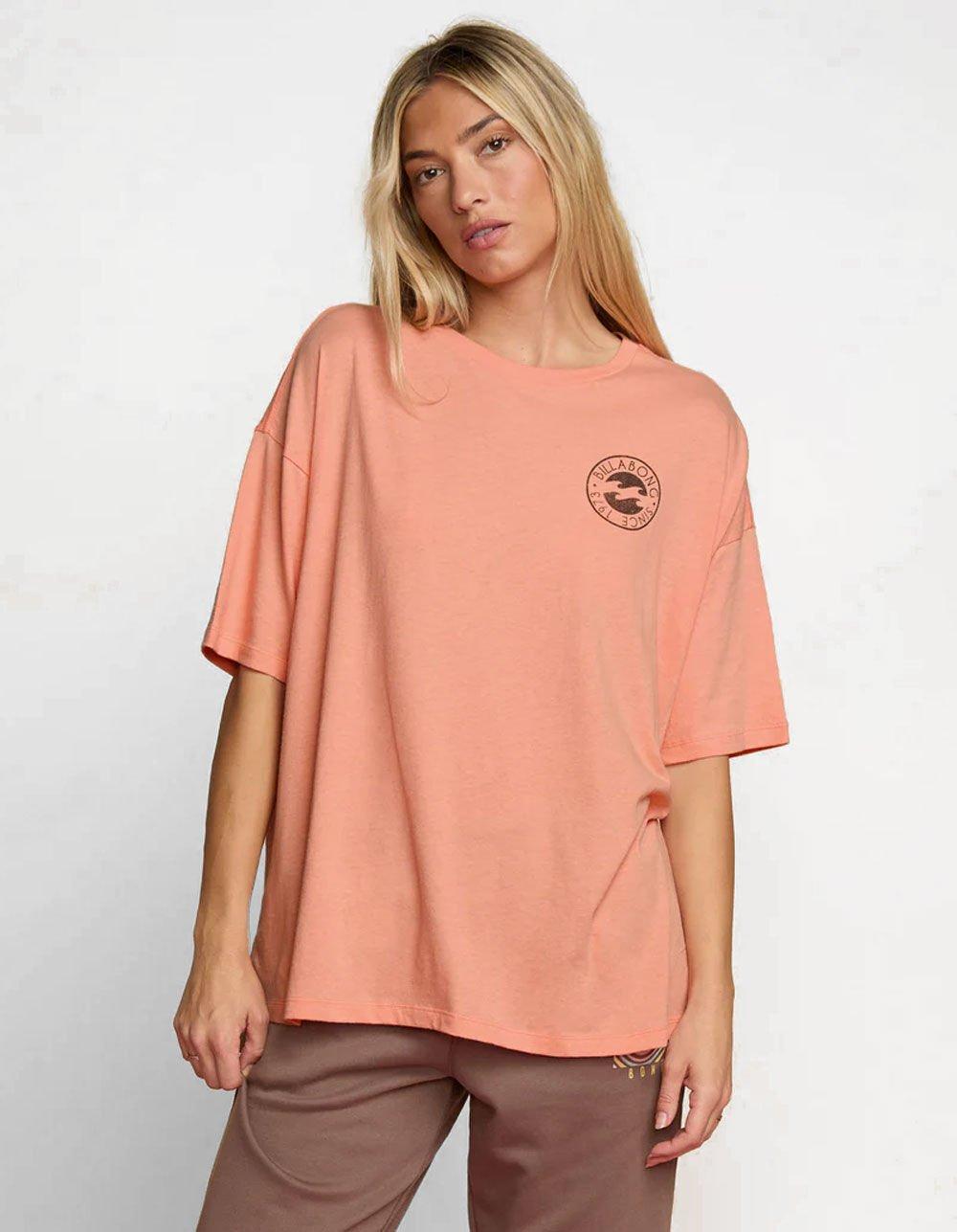 BILLABONG The Sun Is Coming Womens Oversized Tee - PEACH Product Image