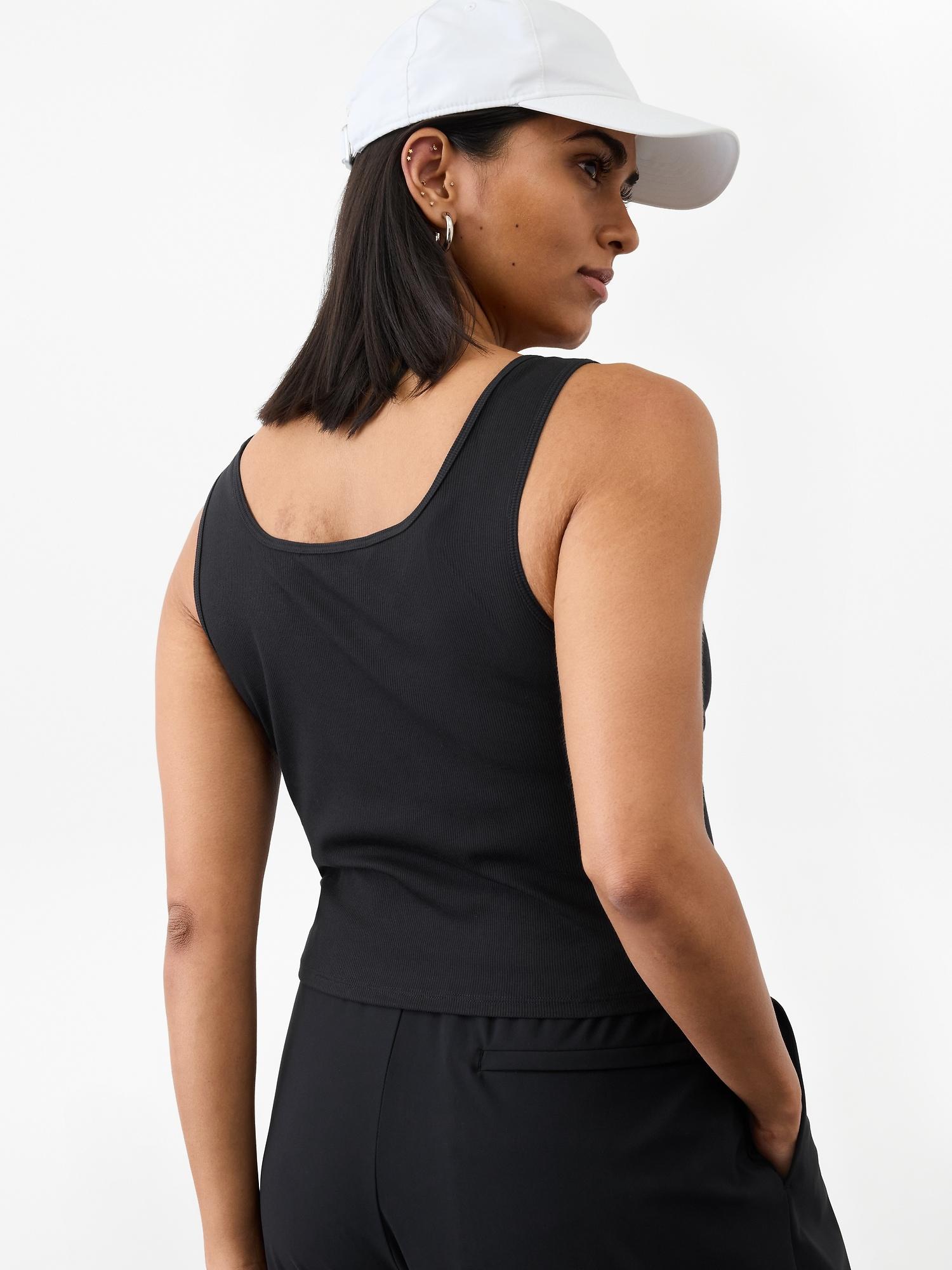 Signature Rib Square Neck Crop Tank Product Image