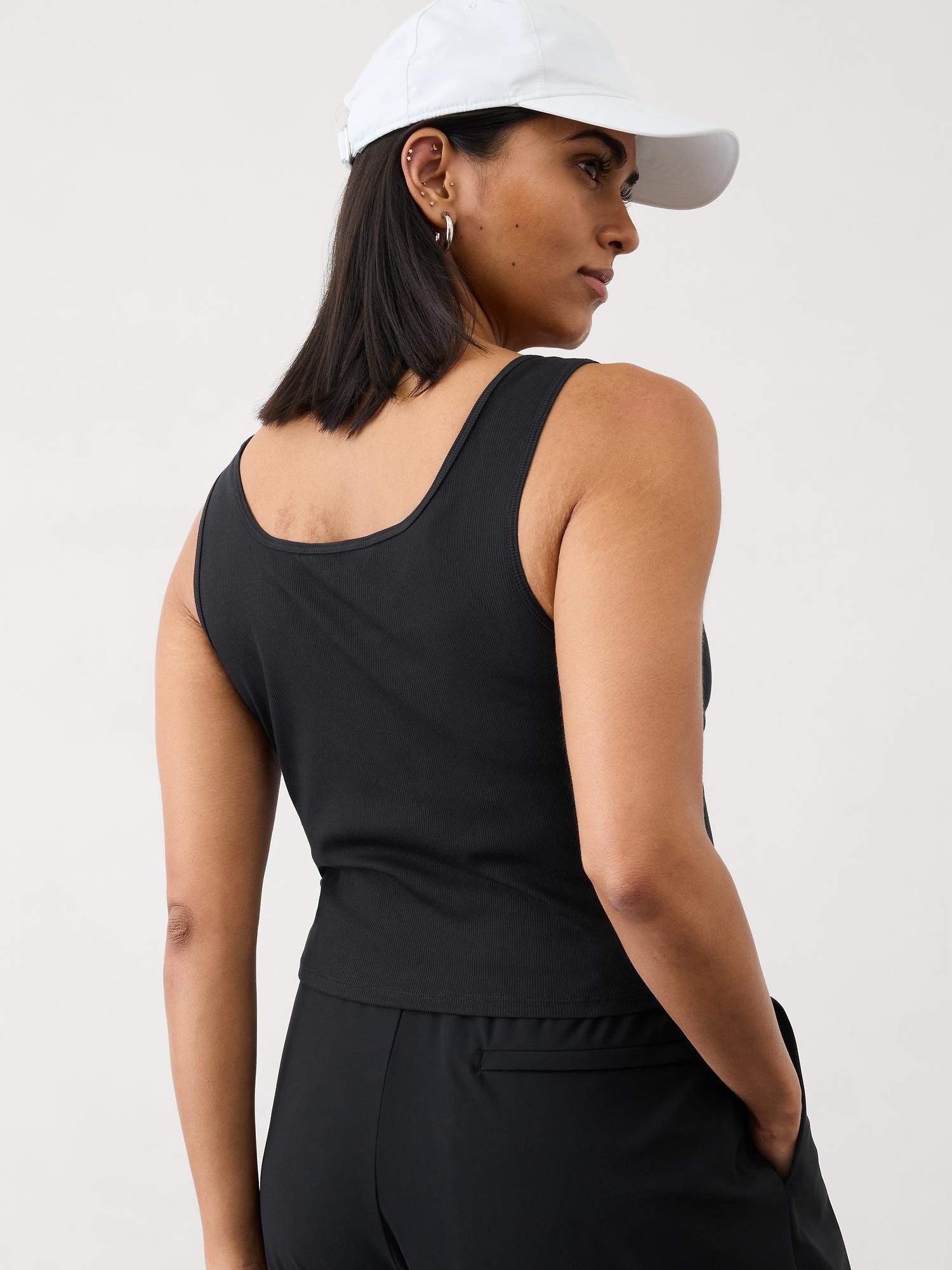 Signature Rib Square Neck Crop Tank Product Image