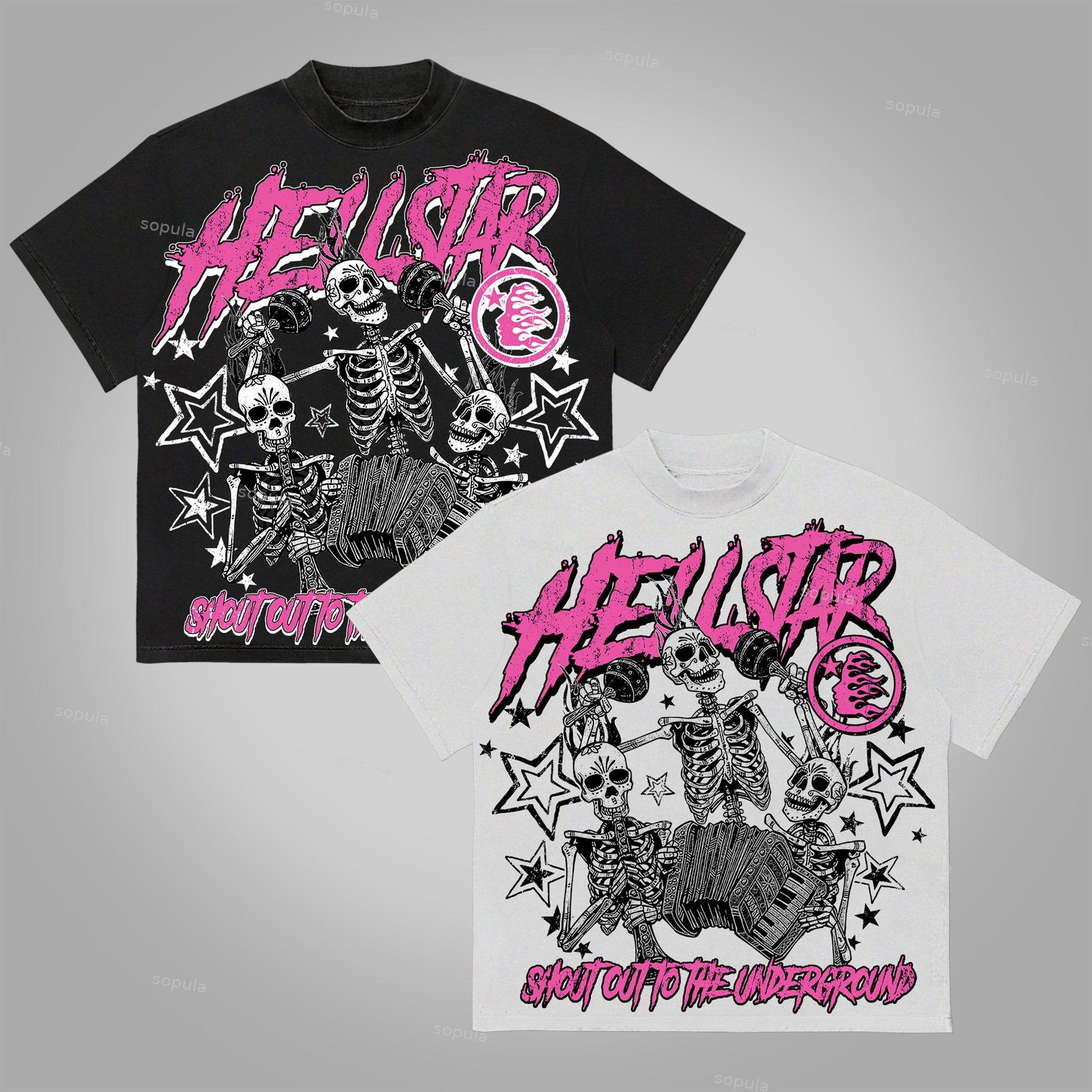 Sopula Flaming Skull Graphic Print Cotton T-Shirt Product Image