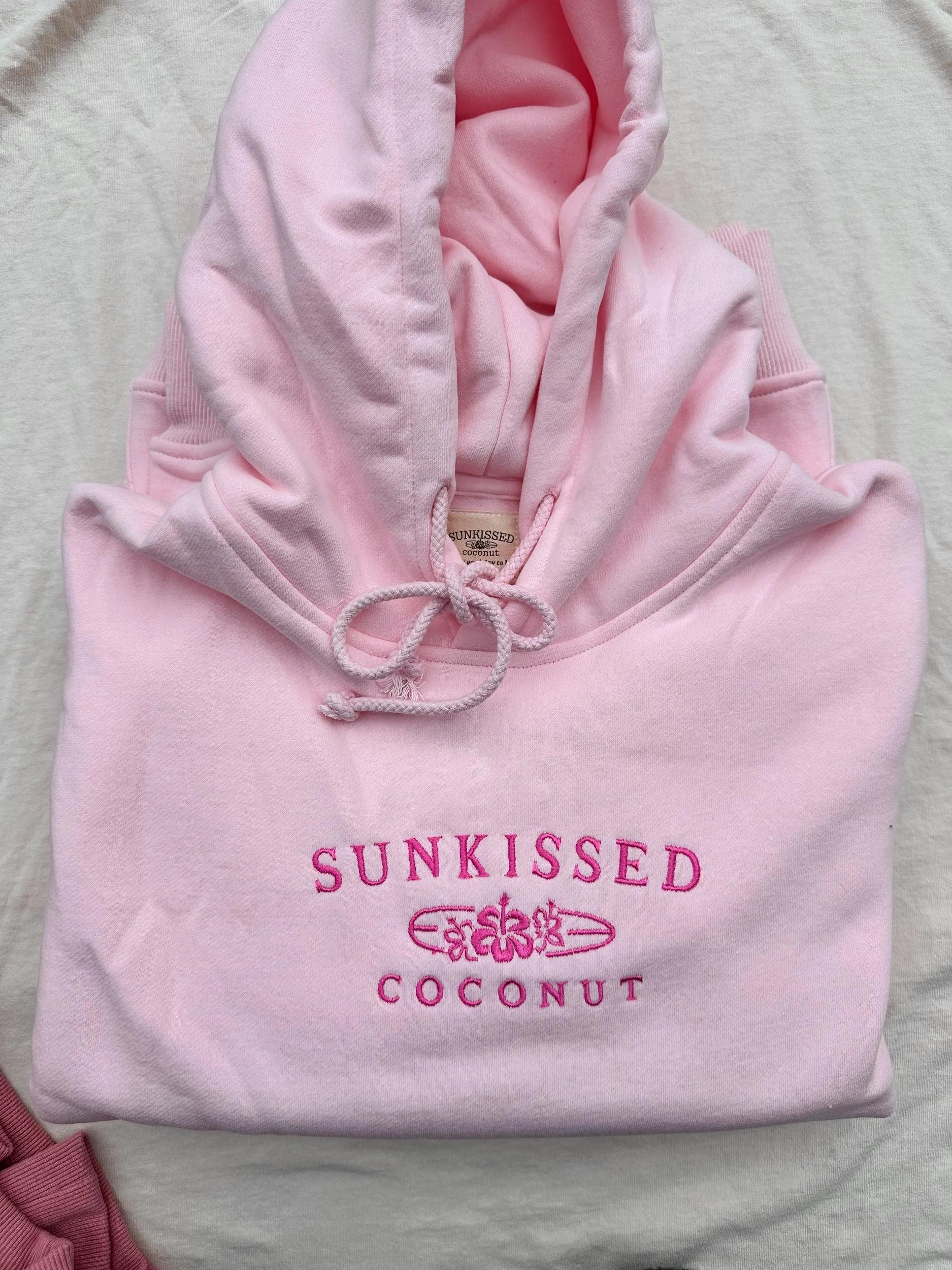 Tana Light Pink Embroider Sunkissedcoconut Hoodie Product Image