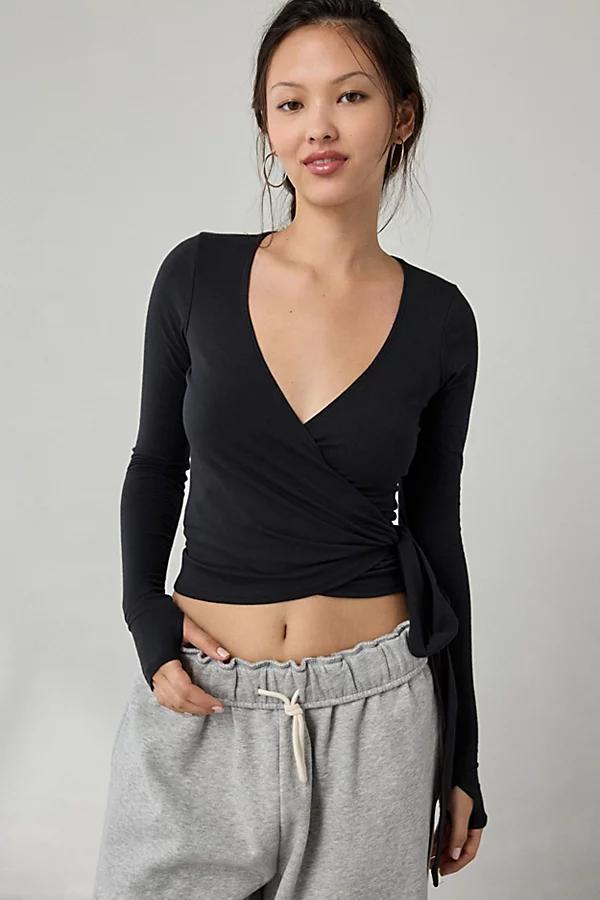 Out From Under Bec Long Sleeve Ballet Wrap Top Womens at Urban Outfitters Product Image
