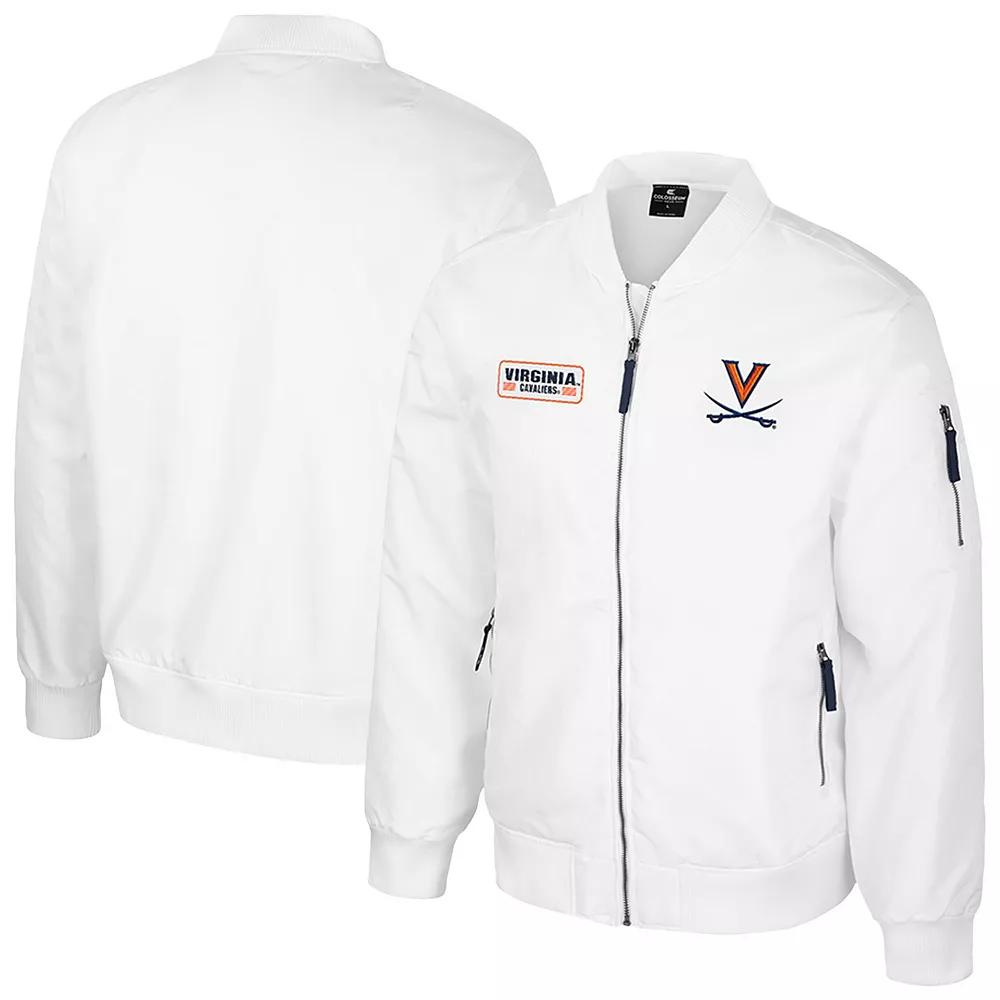 Men's Colosseum Virginia Cavaliers White Rabbit Full-Zip Bomber Jacket,  Product Image
