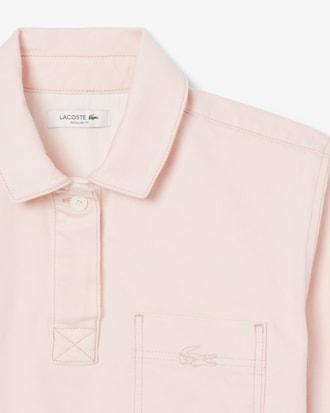 Oversized Denim Polo Shirt Product Image