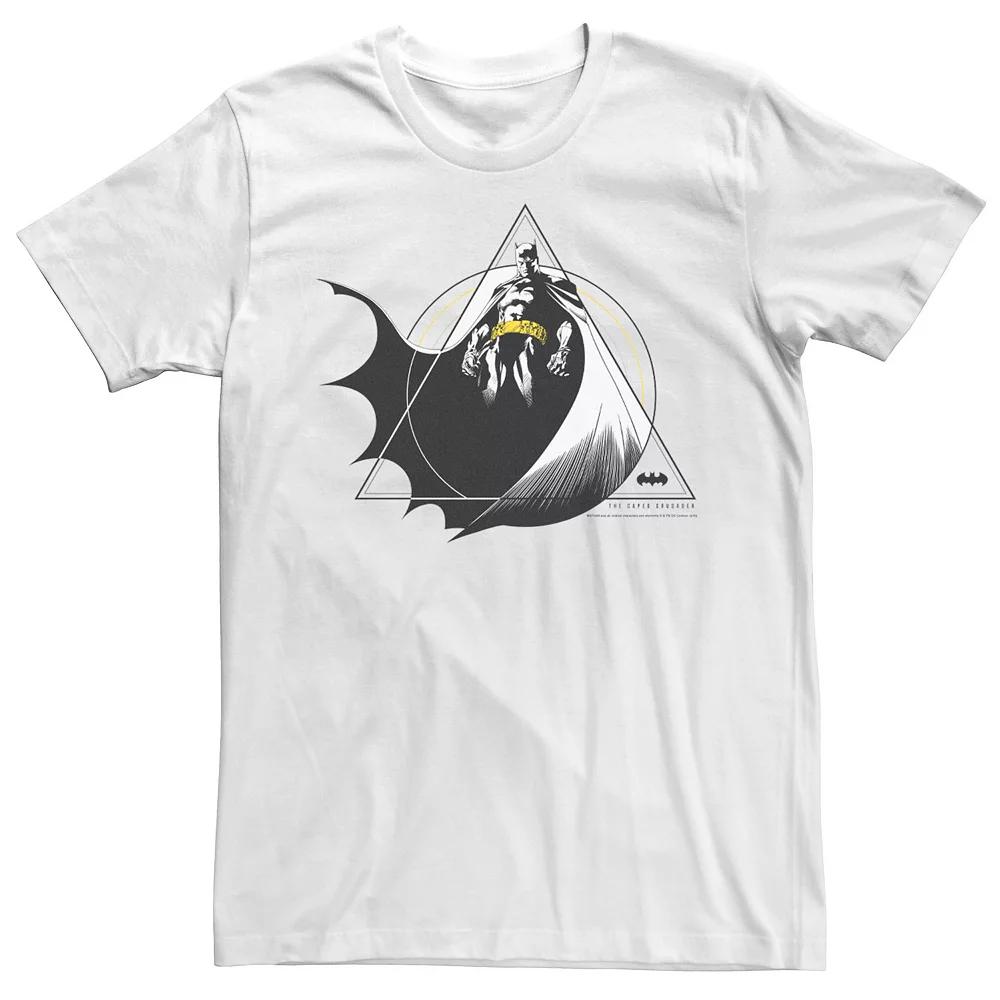 Men's Batman Geometric Action Pose Tee, Size: XXL, White Product Image