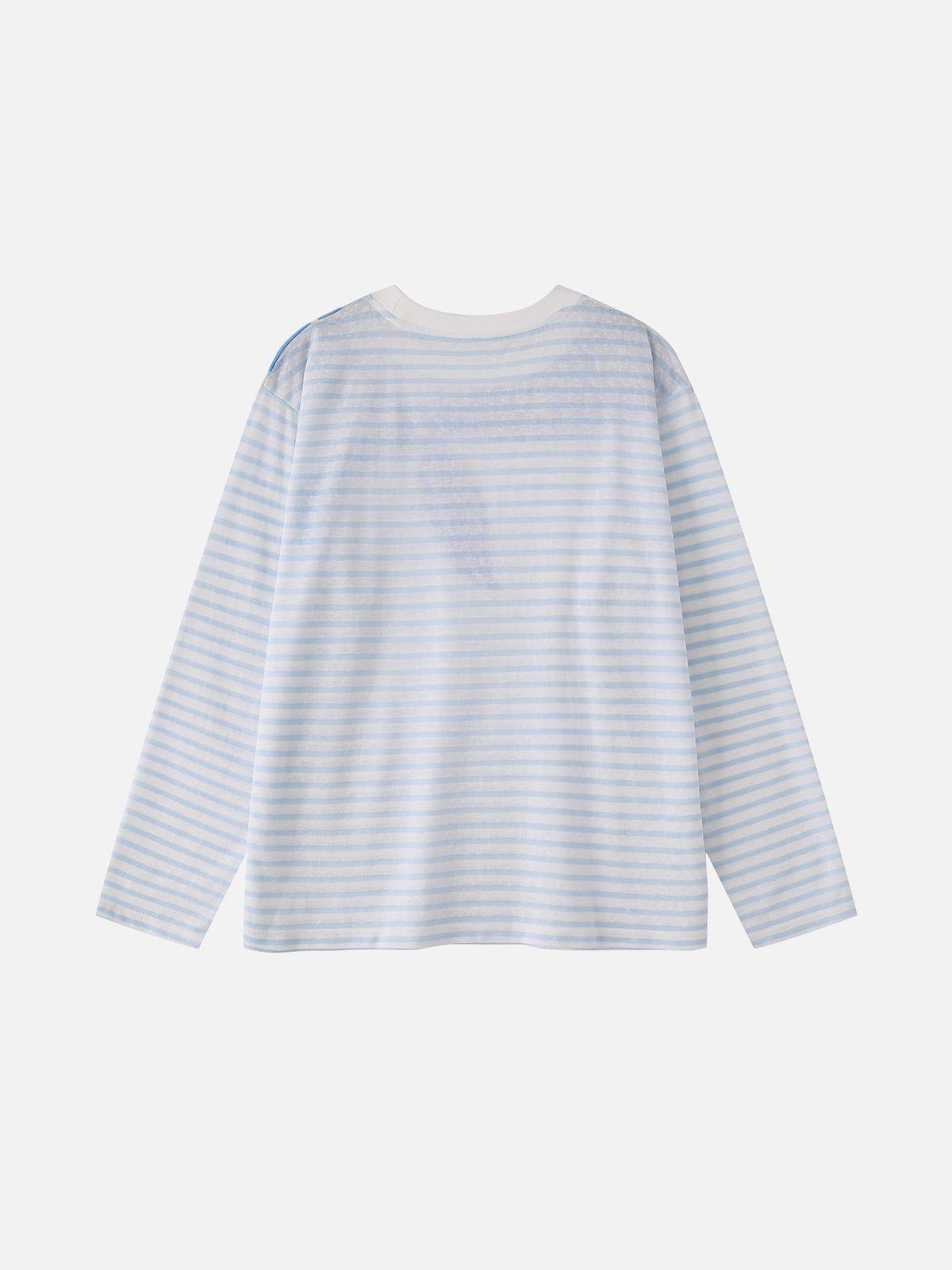 Aelfric Eden Navy Collar Graffiti Print Long Sleeve Tee Product Image