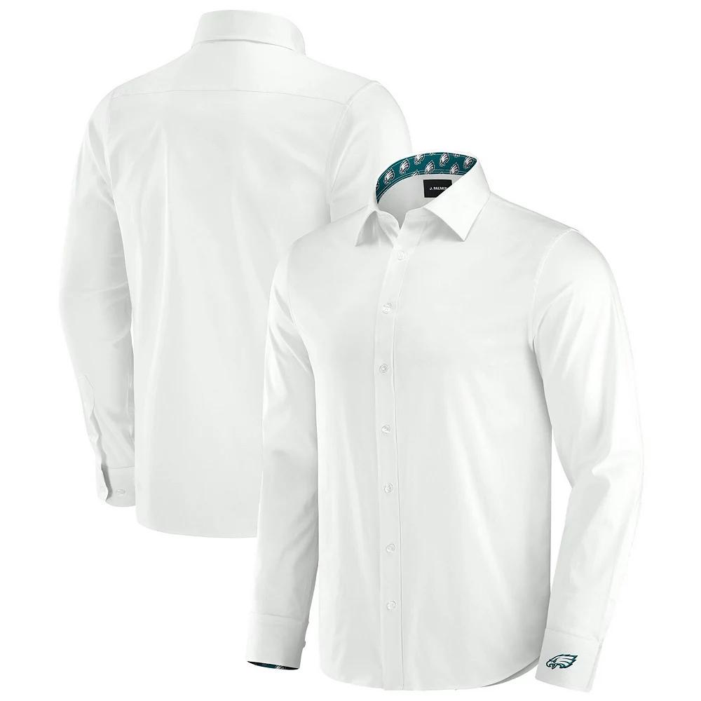 Men's J. Palmer White Philadelphia Eagles Man-In-Motion Long Sleeve Button-Up Dress Shirt,  Product Image