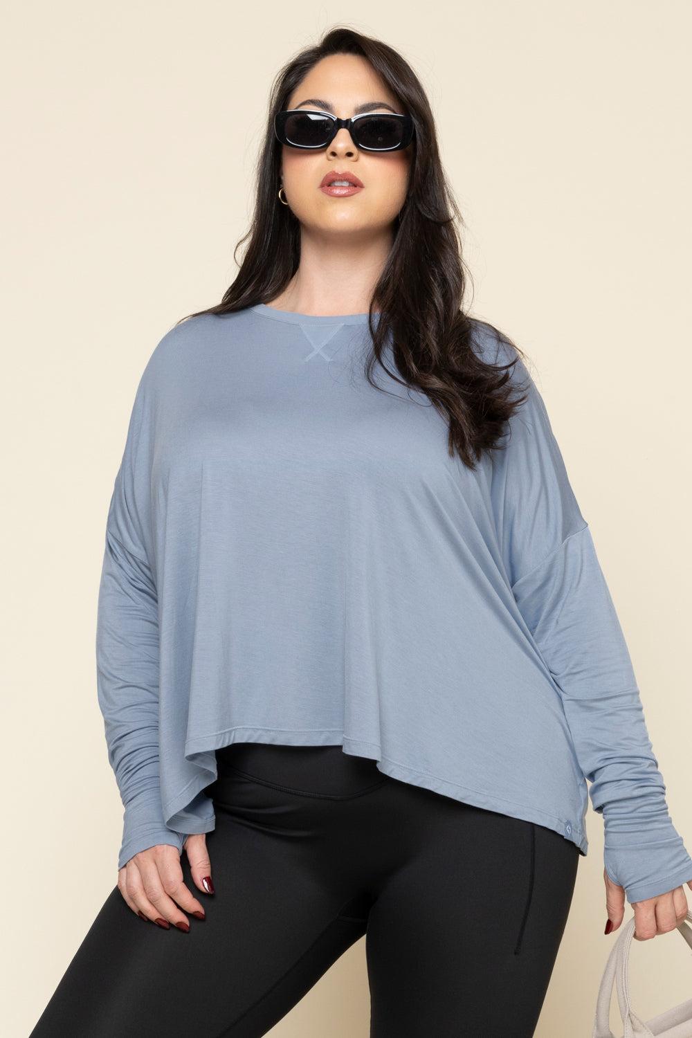 The Perfect Long Sleeve Top - Dusty Blue Product Image