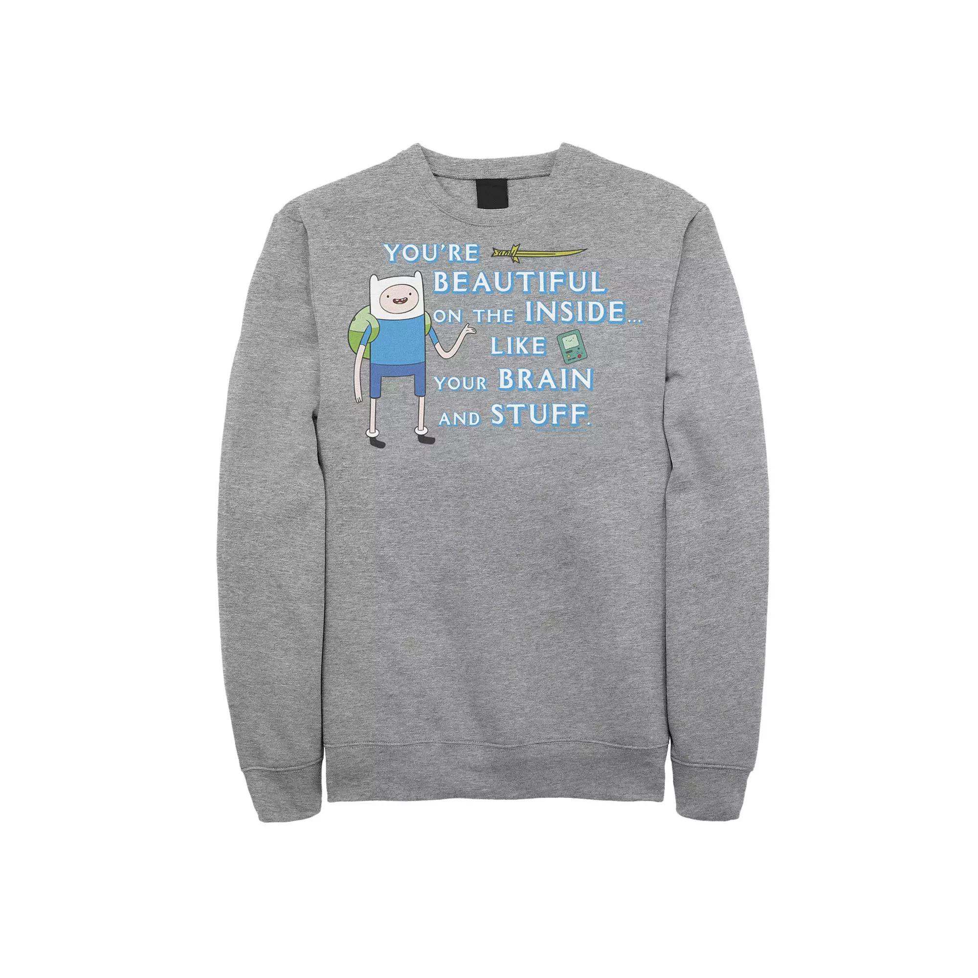 Men's Adventure Time Finn You're Beautiful On The Inside Portrait Fleece,  Product Image