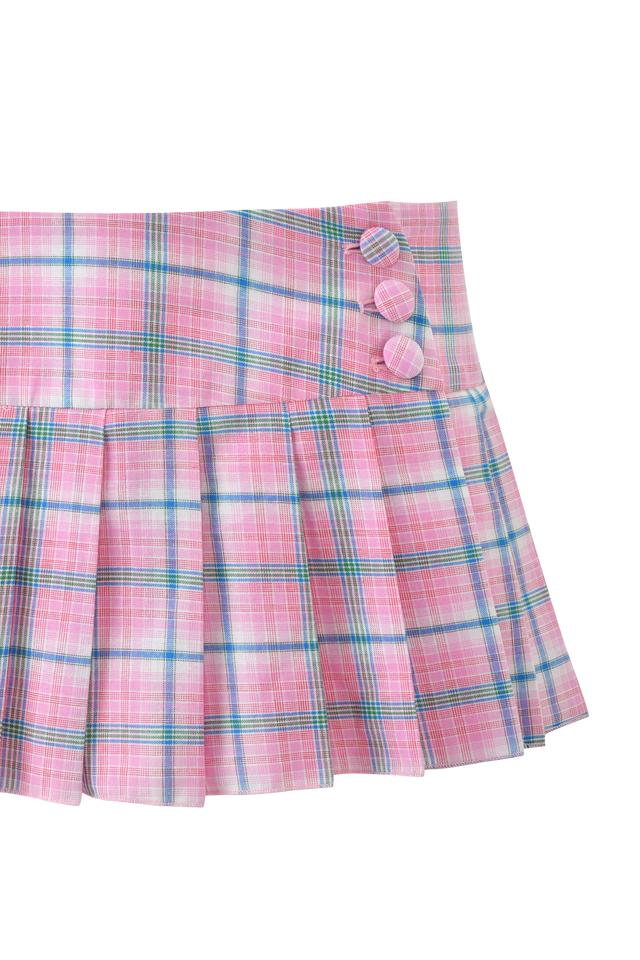 REMINI SKORT - PINK PLAID Product Image