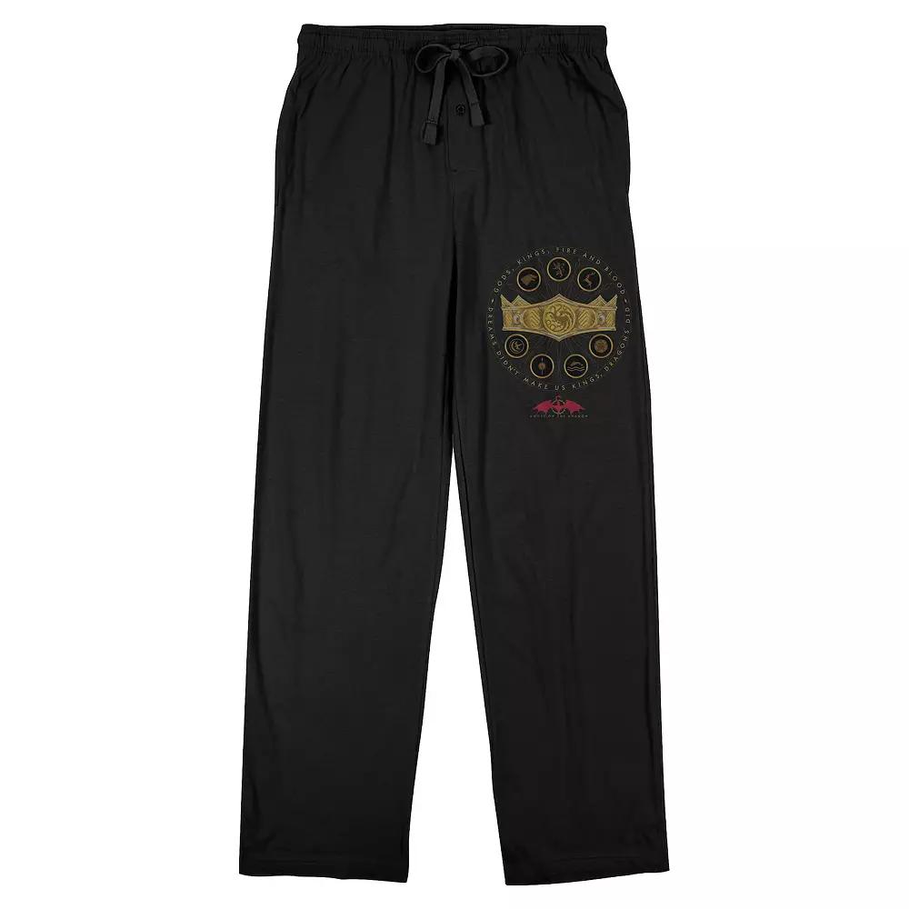 Men's House of Dragon Gold Dragon Wings Pajama Pants,  Product Image