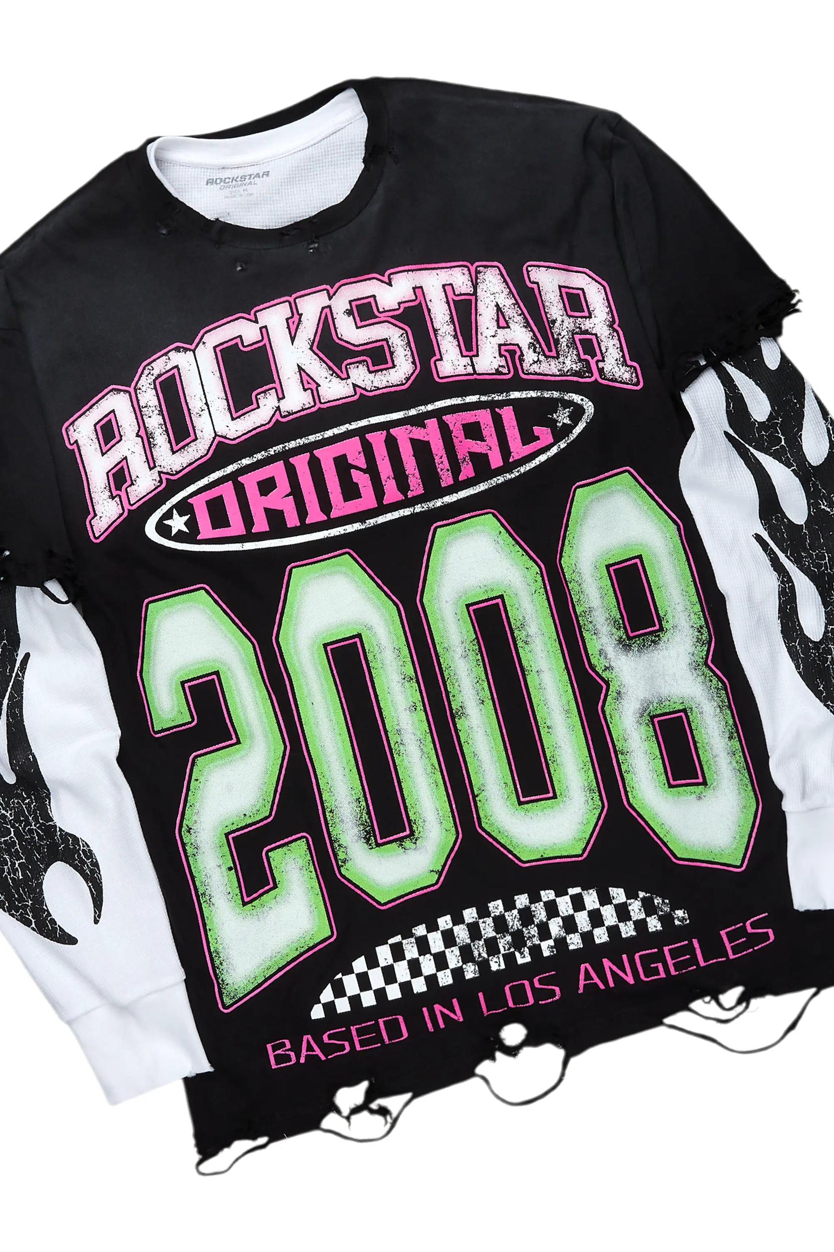 Jaren Black Double Layer T-Shirt & Luisu Baggy Jean Bundle Male Product Image