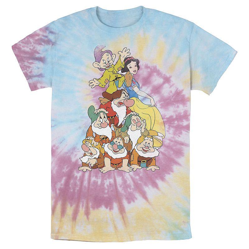 Men's Disney Snow White Seven Dwarf Stack Bomabrd Wash Tee,  Product Image