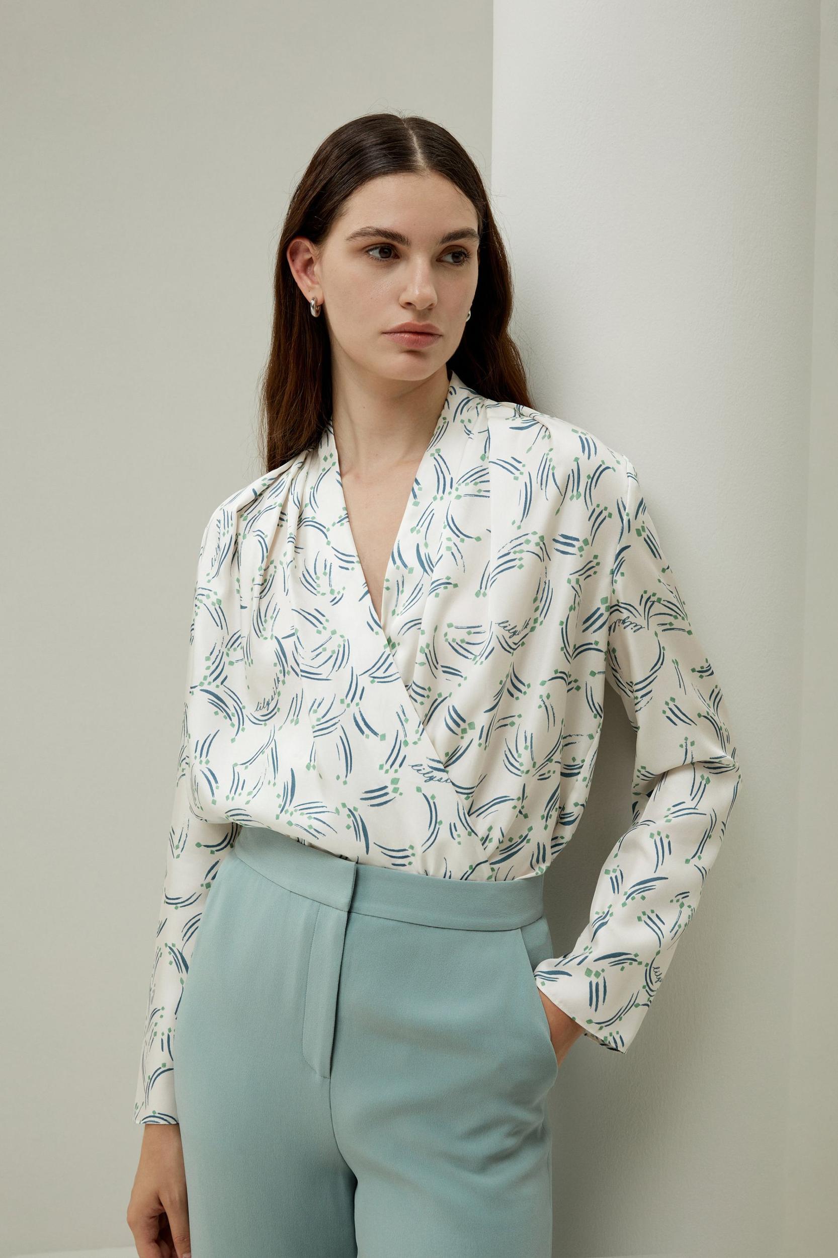 Abstract Botanical Print Shirt Product Image