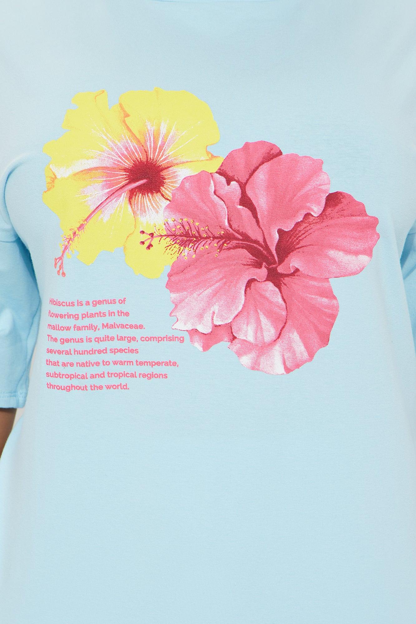 Flower Besties Lounge Biker Short Set - Light Blue Female Product Image