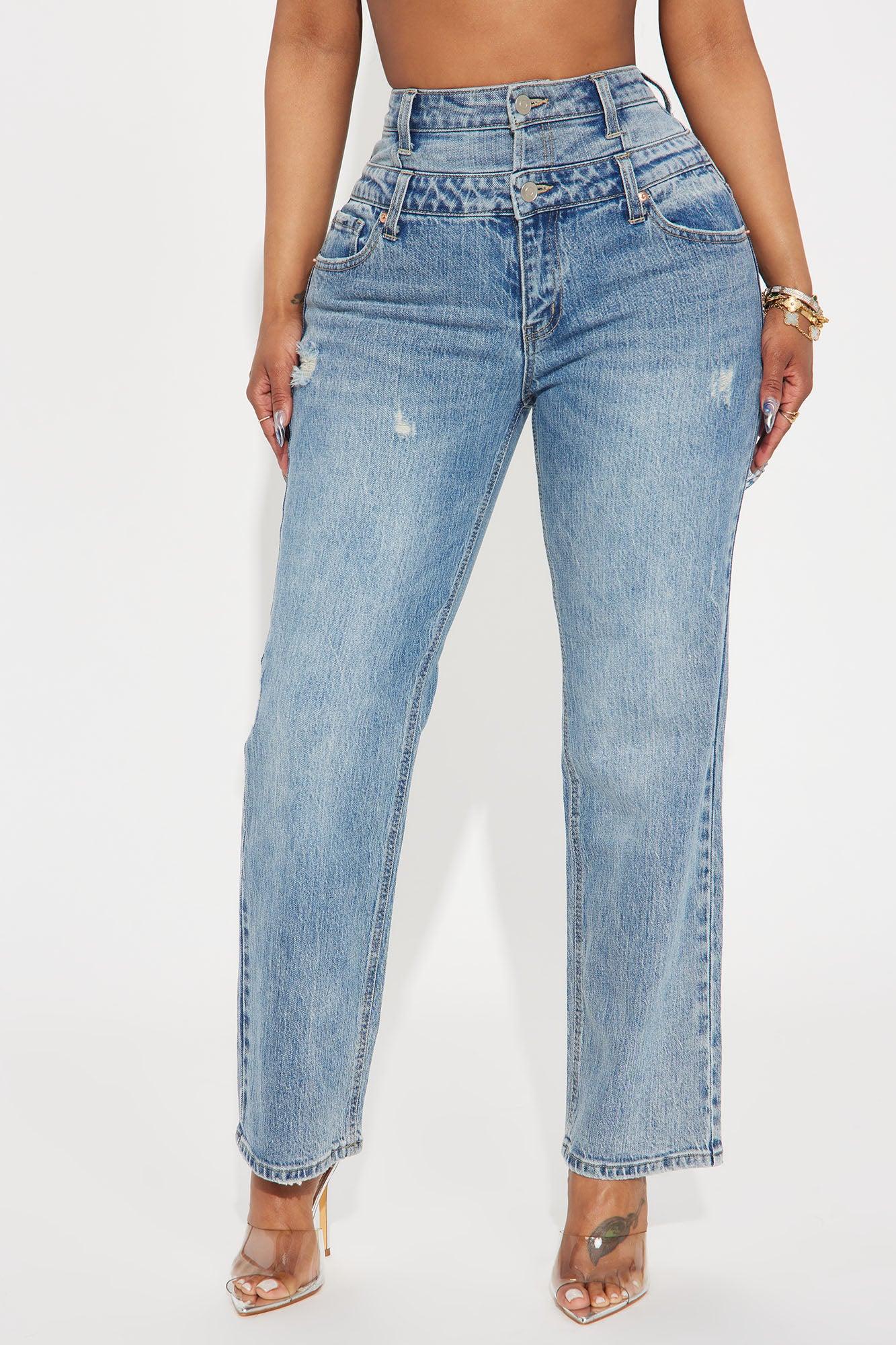 Can't Miss Cropped Stretch Straight Leg Jeans - Medium Wash Product Image