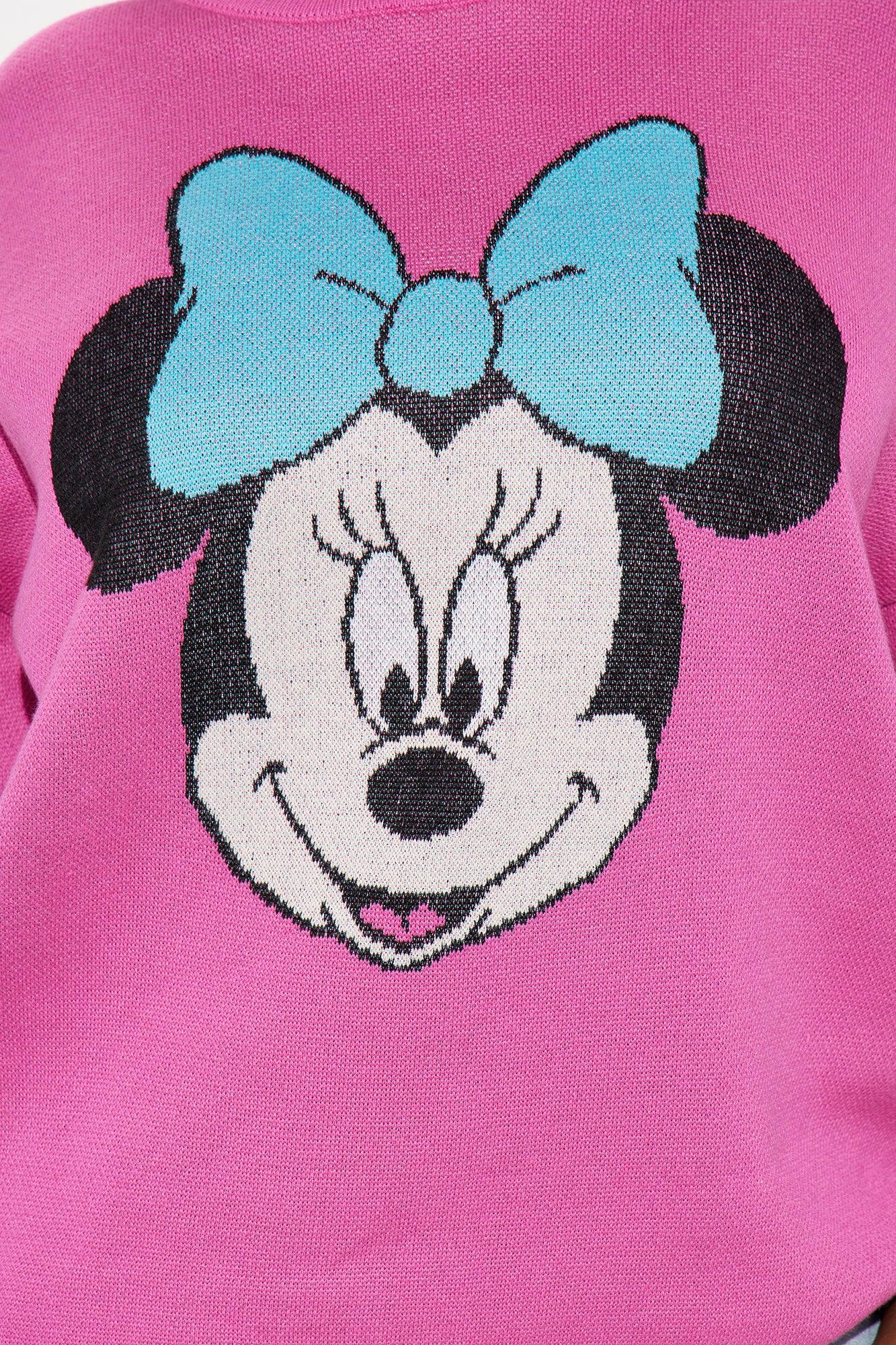 Minnie Mouse Bow Sweater - Pink/combo Female Product Image
