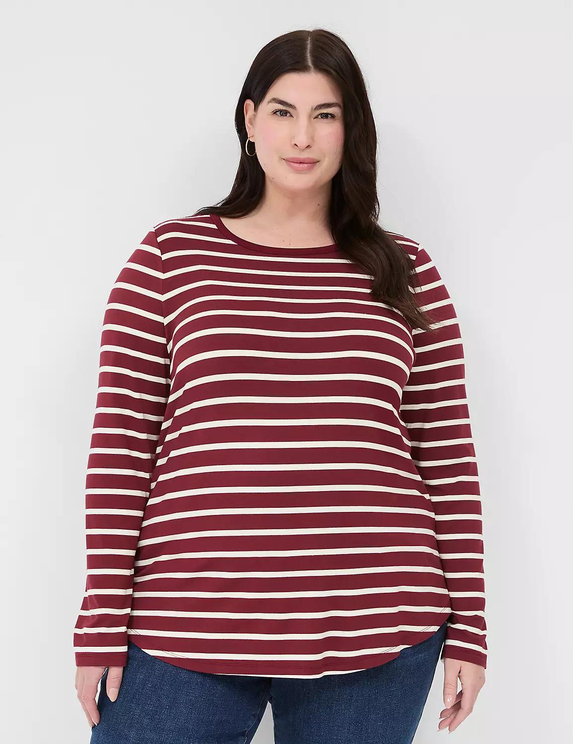 The Long-Sleeve Curved-Hem Tee Product Image