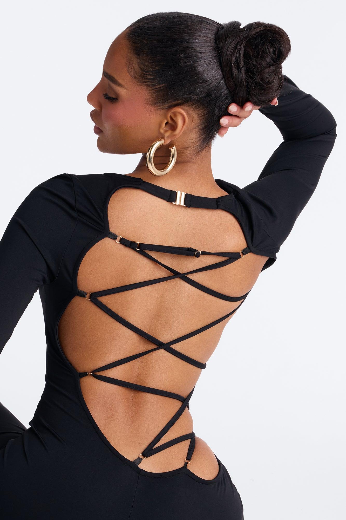 Lee Lace Up Skinny Leg Jumpsuit - Black Female Product Image