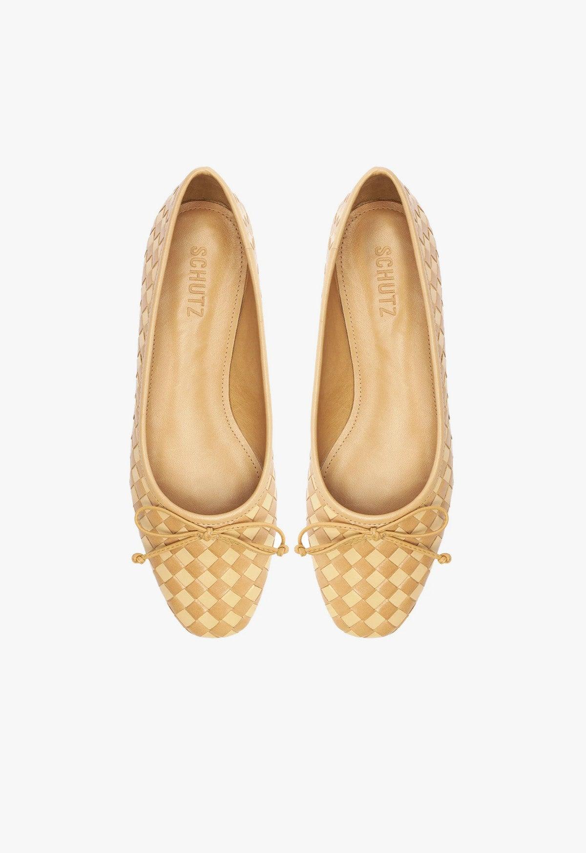 Arissa Woven Leather Flat Female Product Image