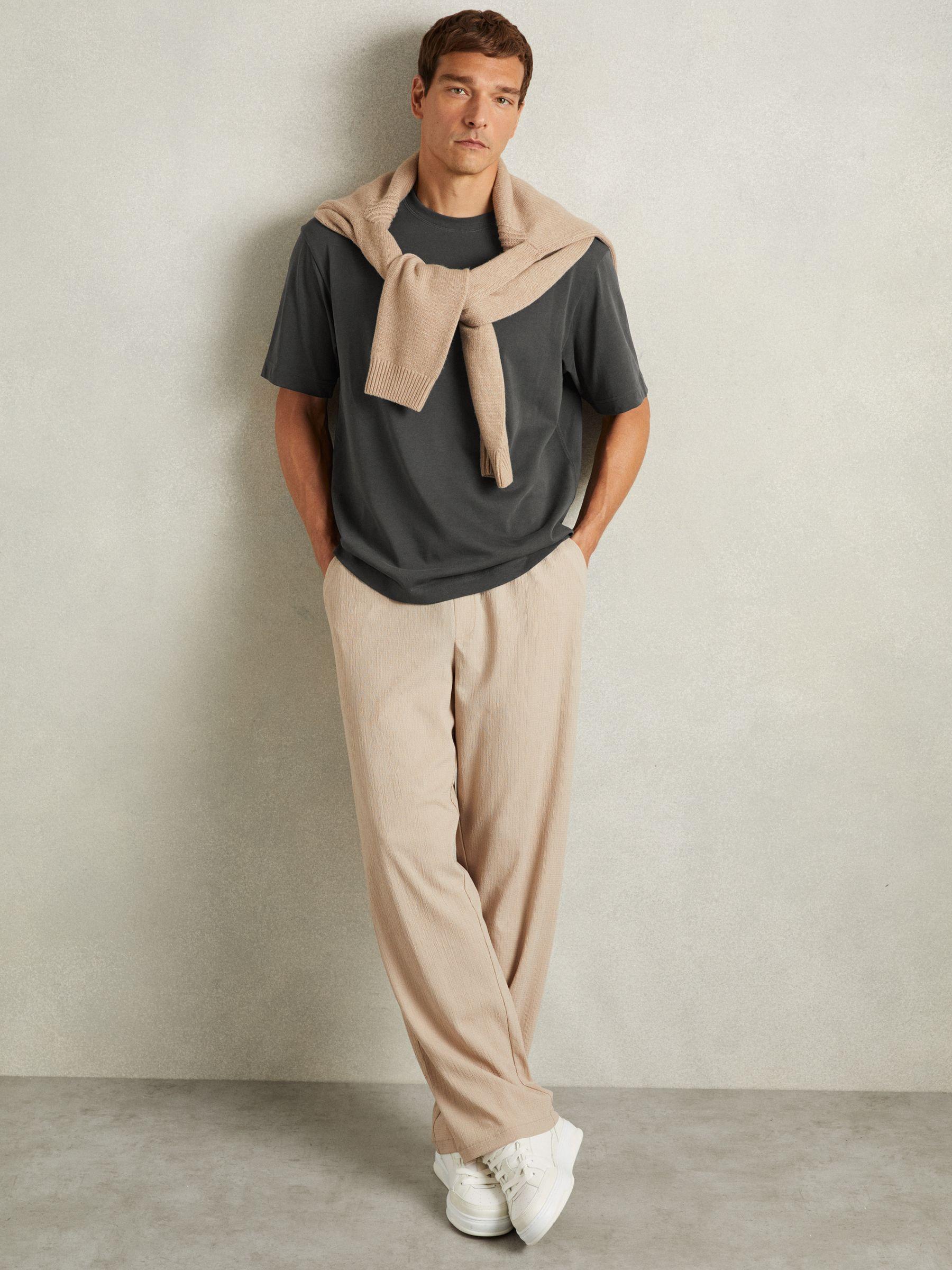 Cotton Garment-Dyed Oversized T-Shirt in Washed Black Product Image