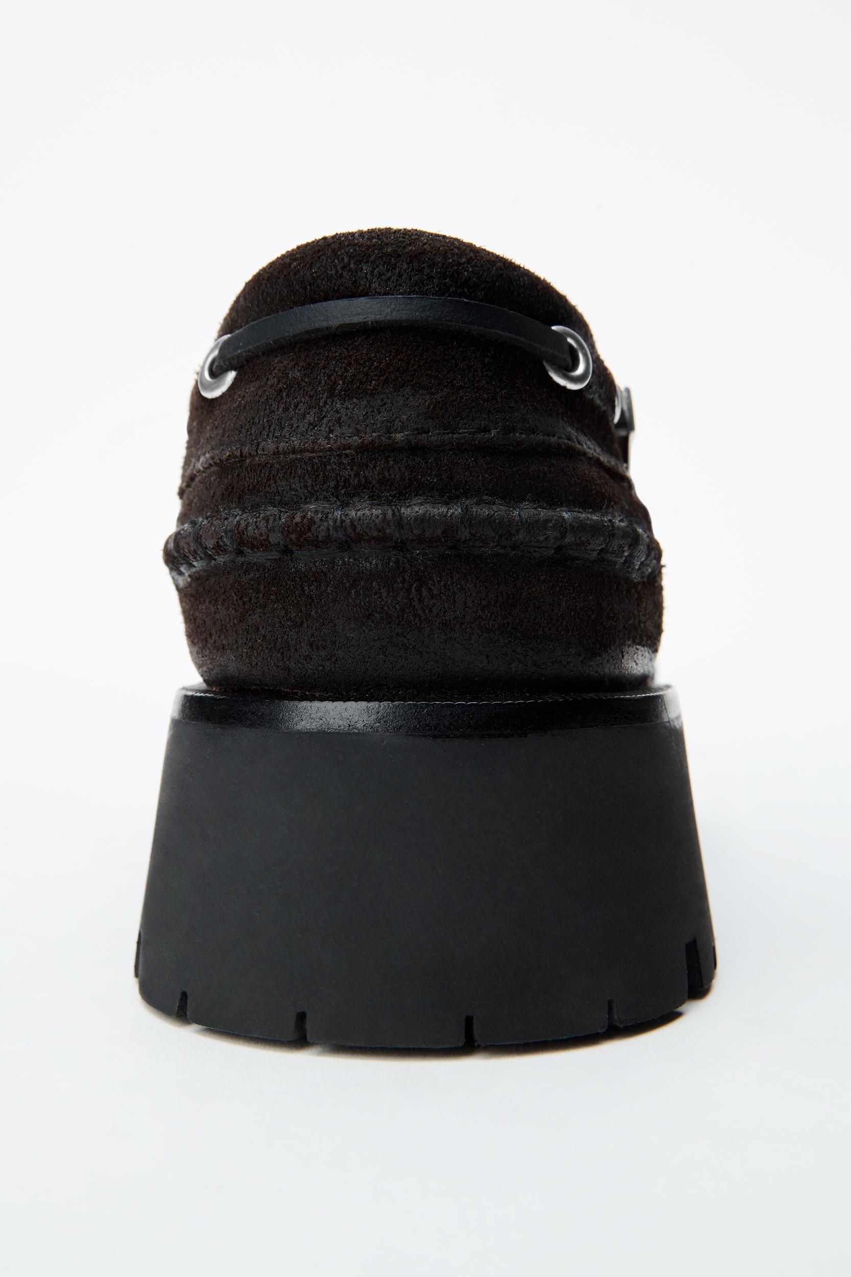 Brown Waxed Suede Carson Boat Loafers Product Image