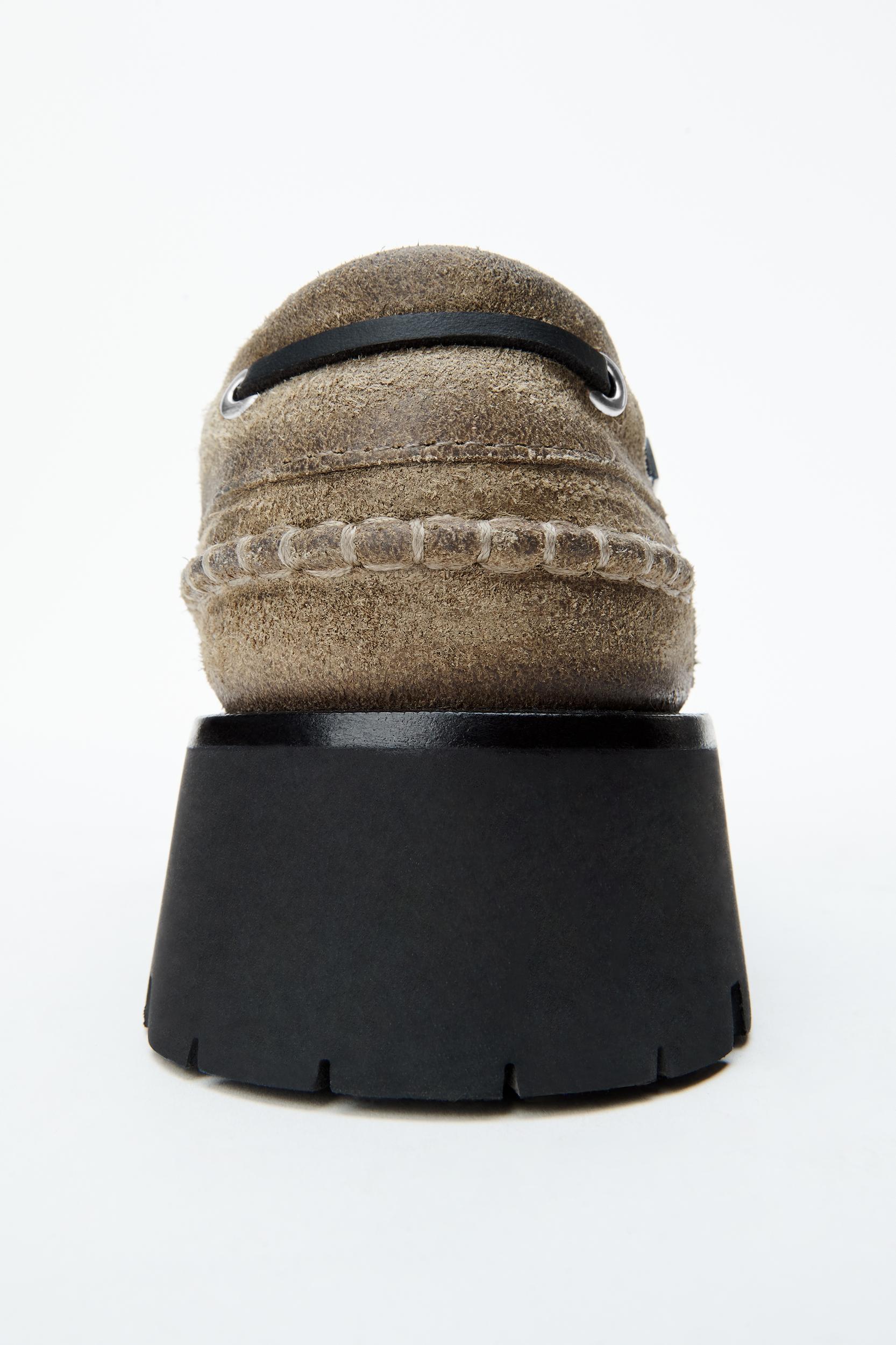 Beige Waxed Suede Carson Boat Loafers Product Image