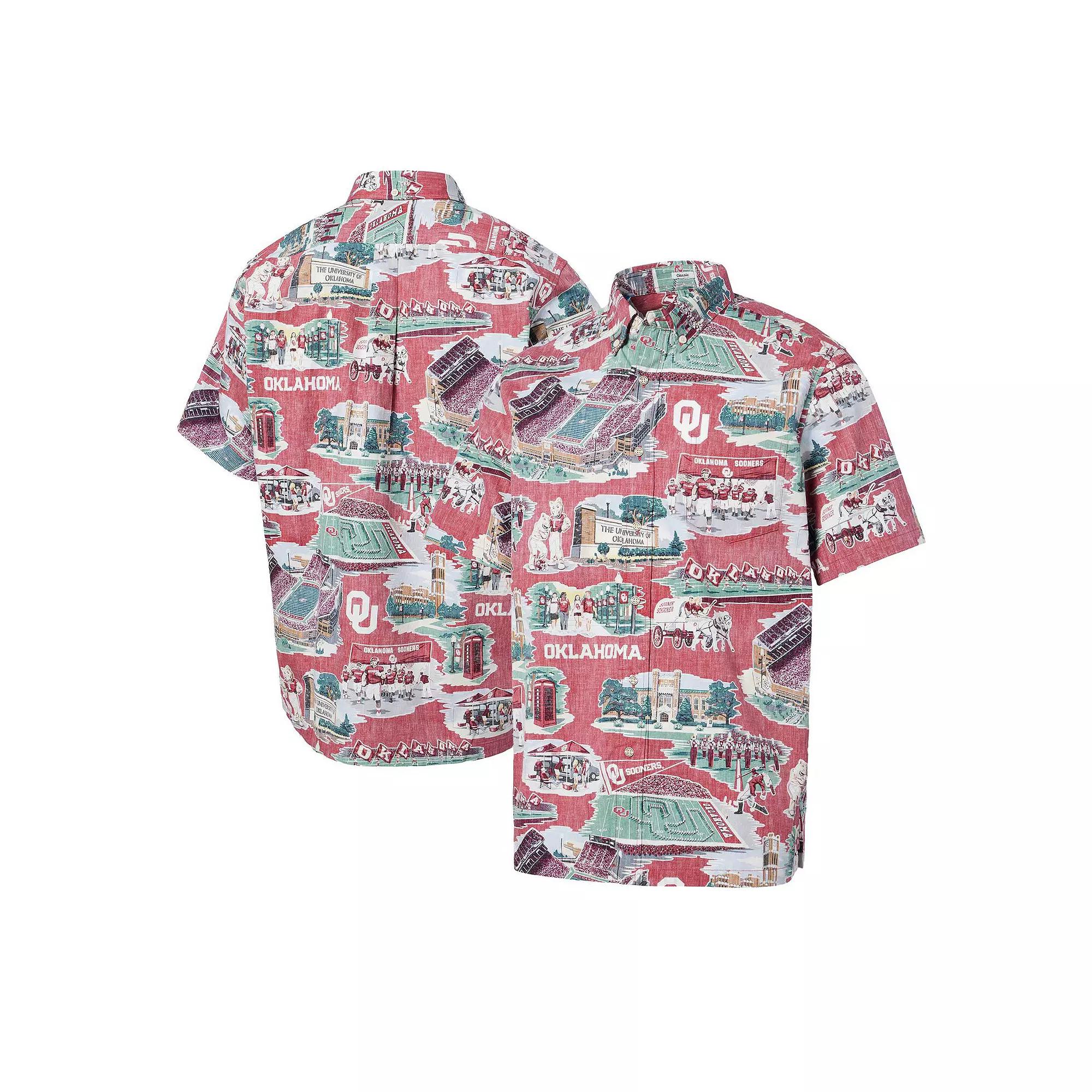 Men's Reyn Spooner  Crimson Oklahoma Sooners Scenic Button-Down Shirt, Size: Small, Red Product Image