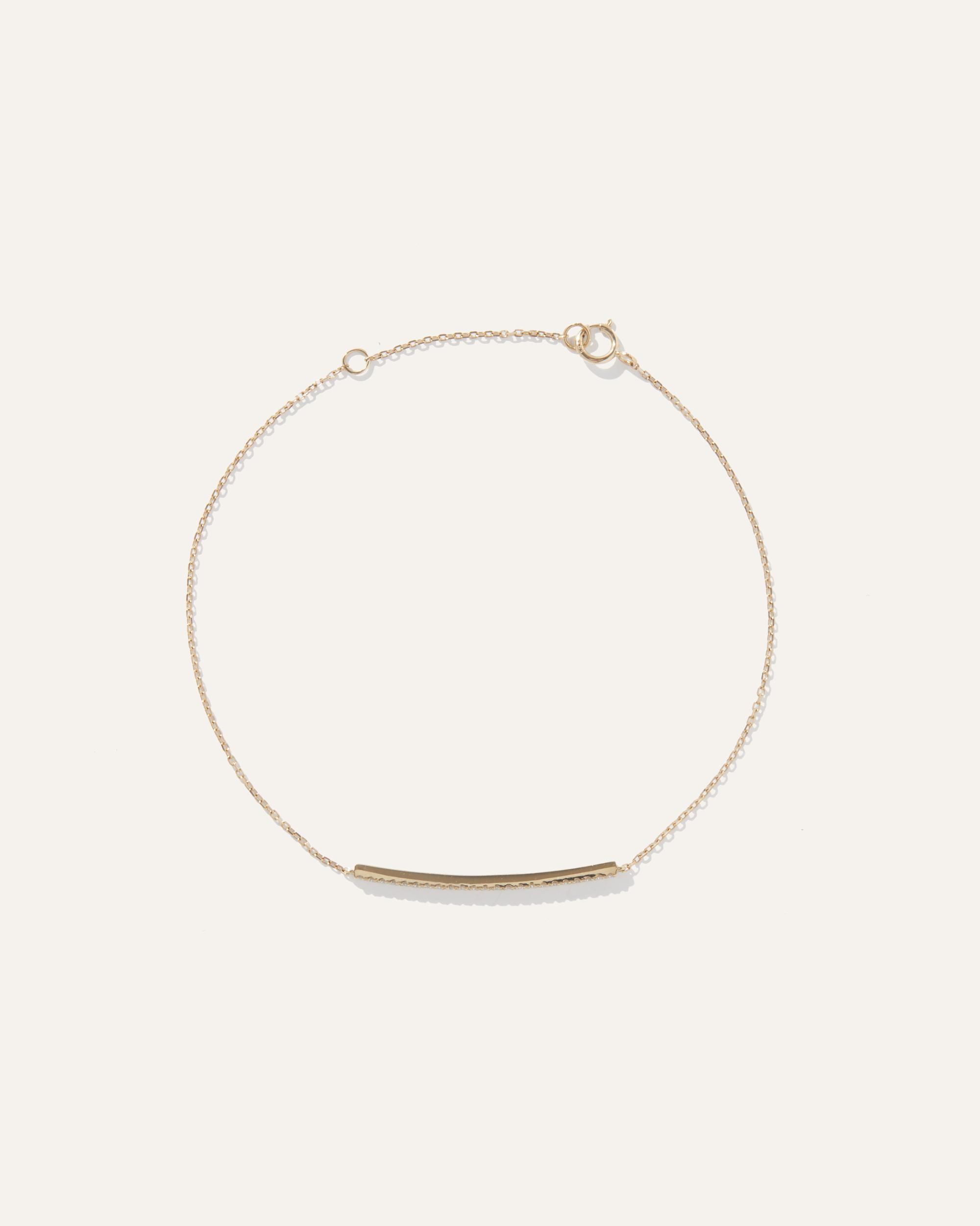 Quince | Women's 14K Gold Pave Diamond Bar Bracelet Product Image