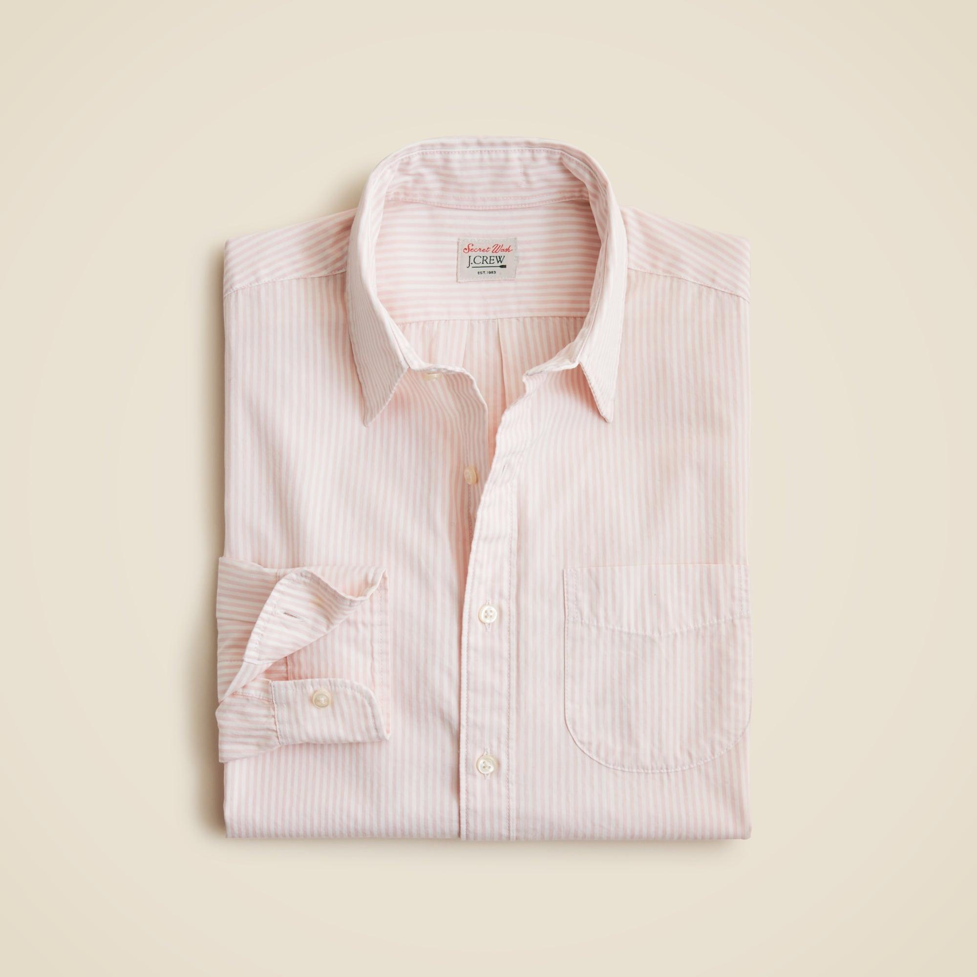 Secret Wash cotton poplin shirt with point collar Product Image