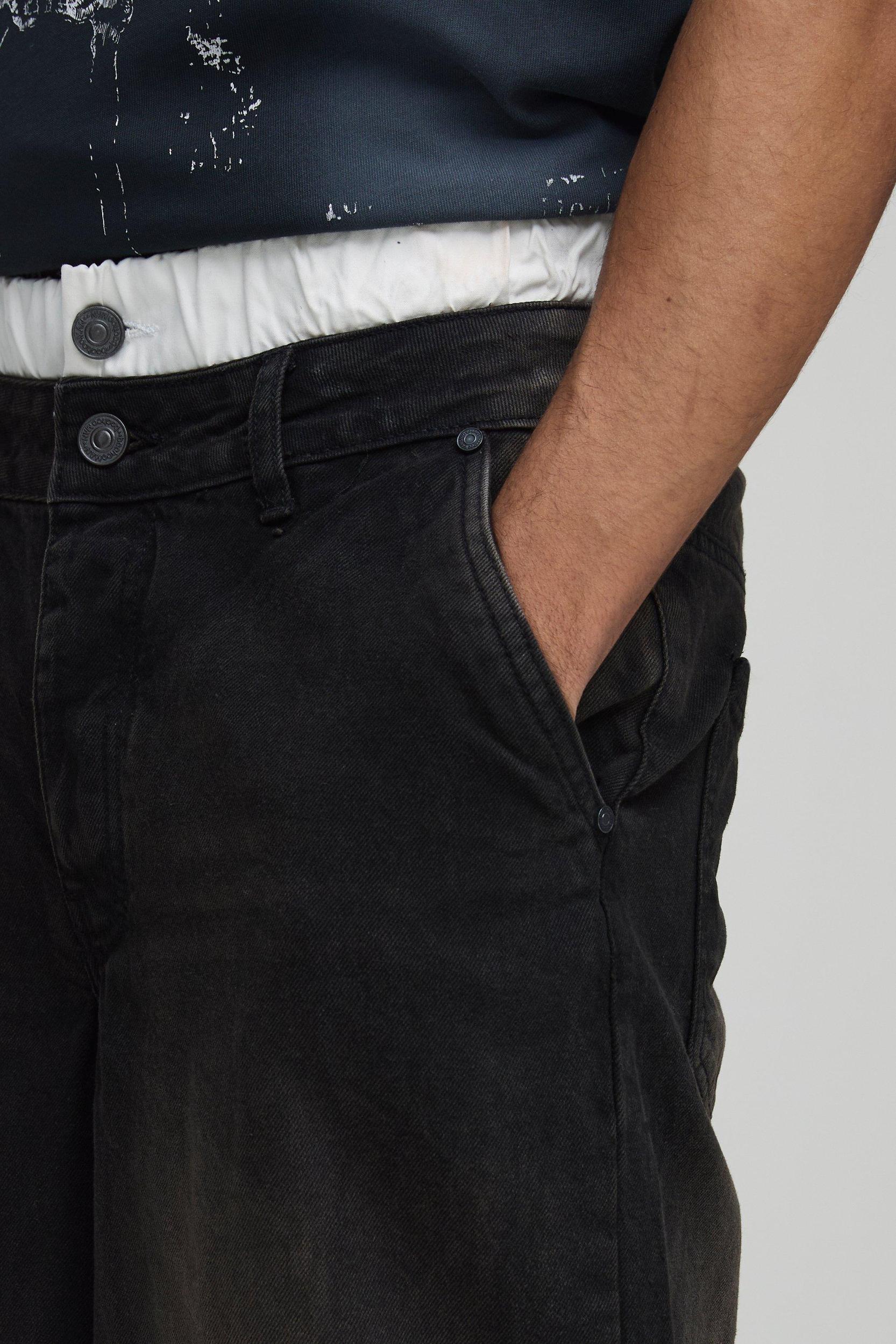 Baggy Rigid Boxer Waistband Ripped Denim Jeans | boohooMAN USA Product Image