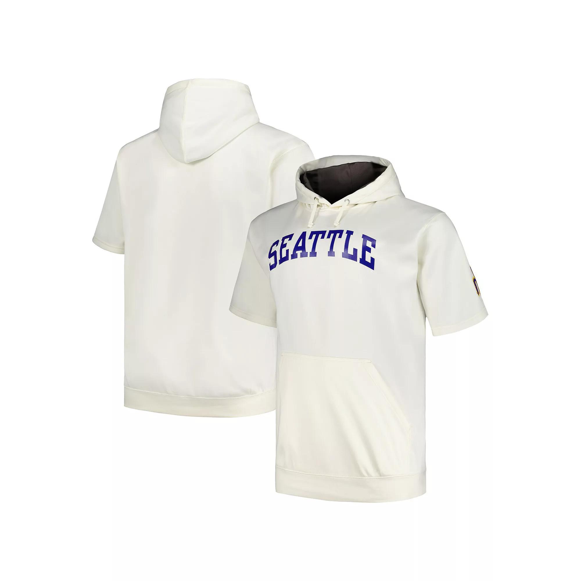 Men's Profile Oatmeal Seattle Mariners Big & Tall Contrast Short Sleeve Pullover Hoodie, Size: 4XB, Team Product Image