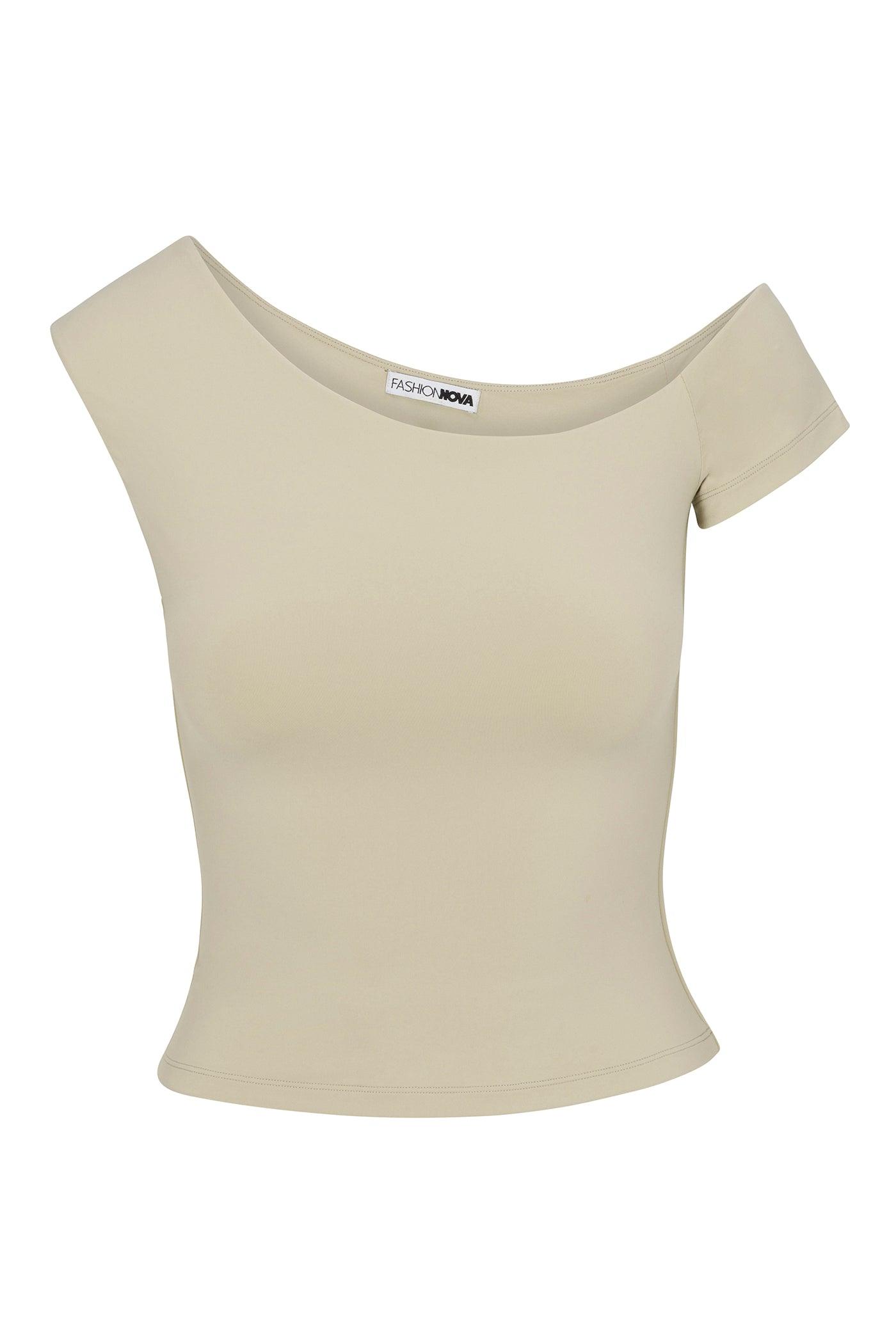 Second Skin Double Lined Off Shoulder Top - Stone Female Product Image