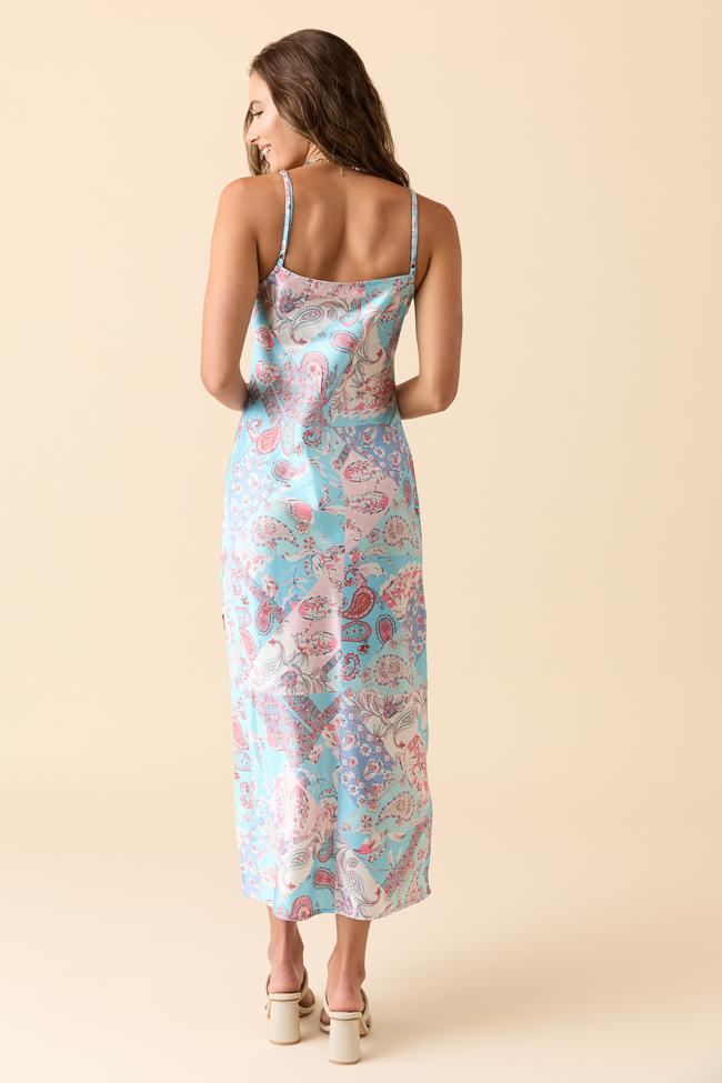 Robin Blue Multi Patchwork Slip Dress Product Image