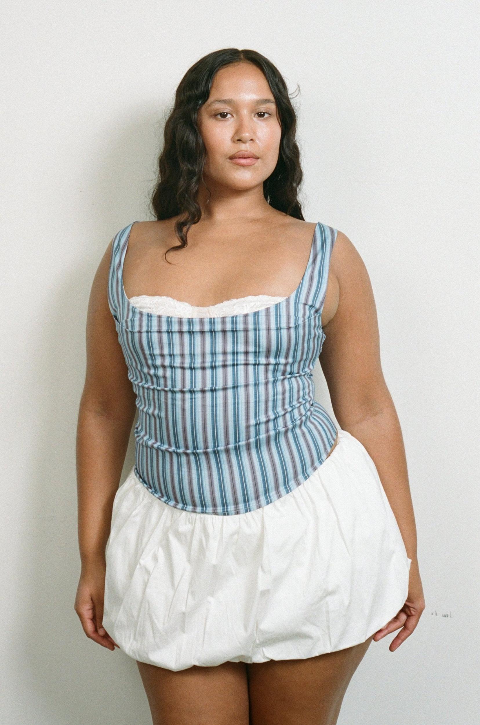 BOBBY CORSET - BLUE STRIPE Product Image