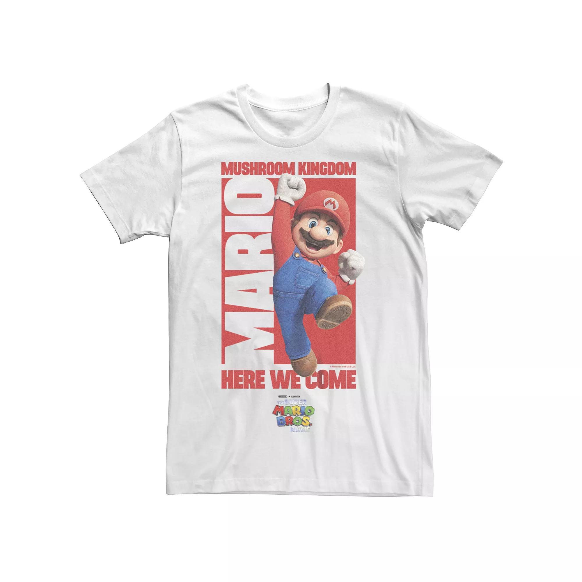 Men's The Super Mario Bros. Movie Mushroom Kingdom Here We Come Graphic Tee, Size: XL, White Product Image