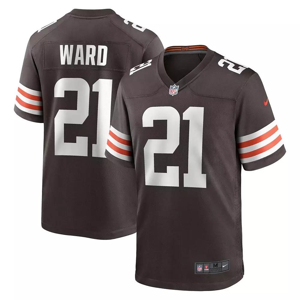 Men's Nike Denzel Ward Brown Cleveland Browns Game Jersey,  Product Image