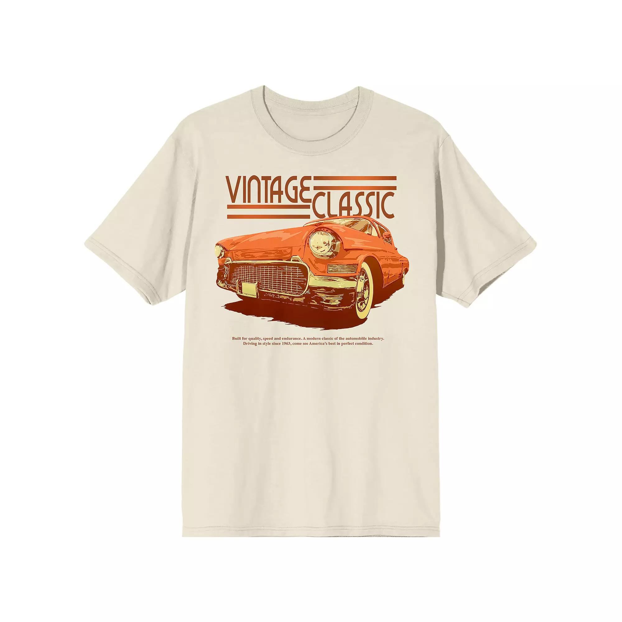 Men's Car Fanatic Orange Vintage Car Tee,  Product Image